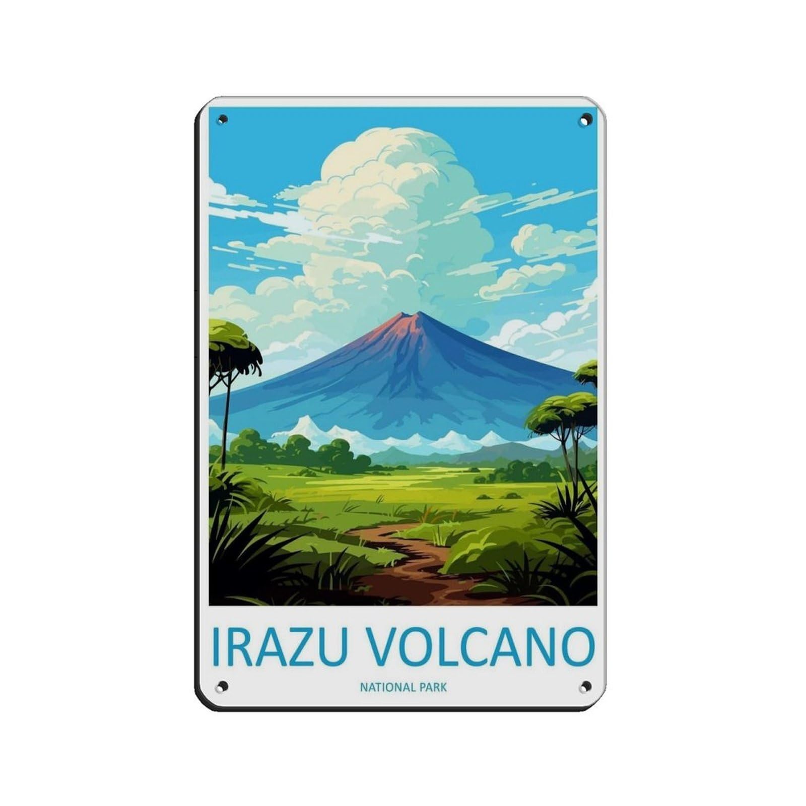 Irazu Volcano National Park Travel Art Costa Rica (39) Tin Sign Vintage Metal Pub Club Cafe Bar Home Wall Art Decoration Poster Retro 8x12inch(20x30cm)