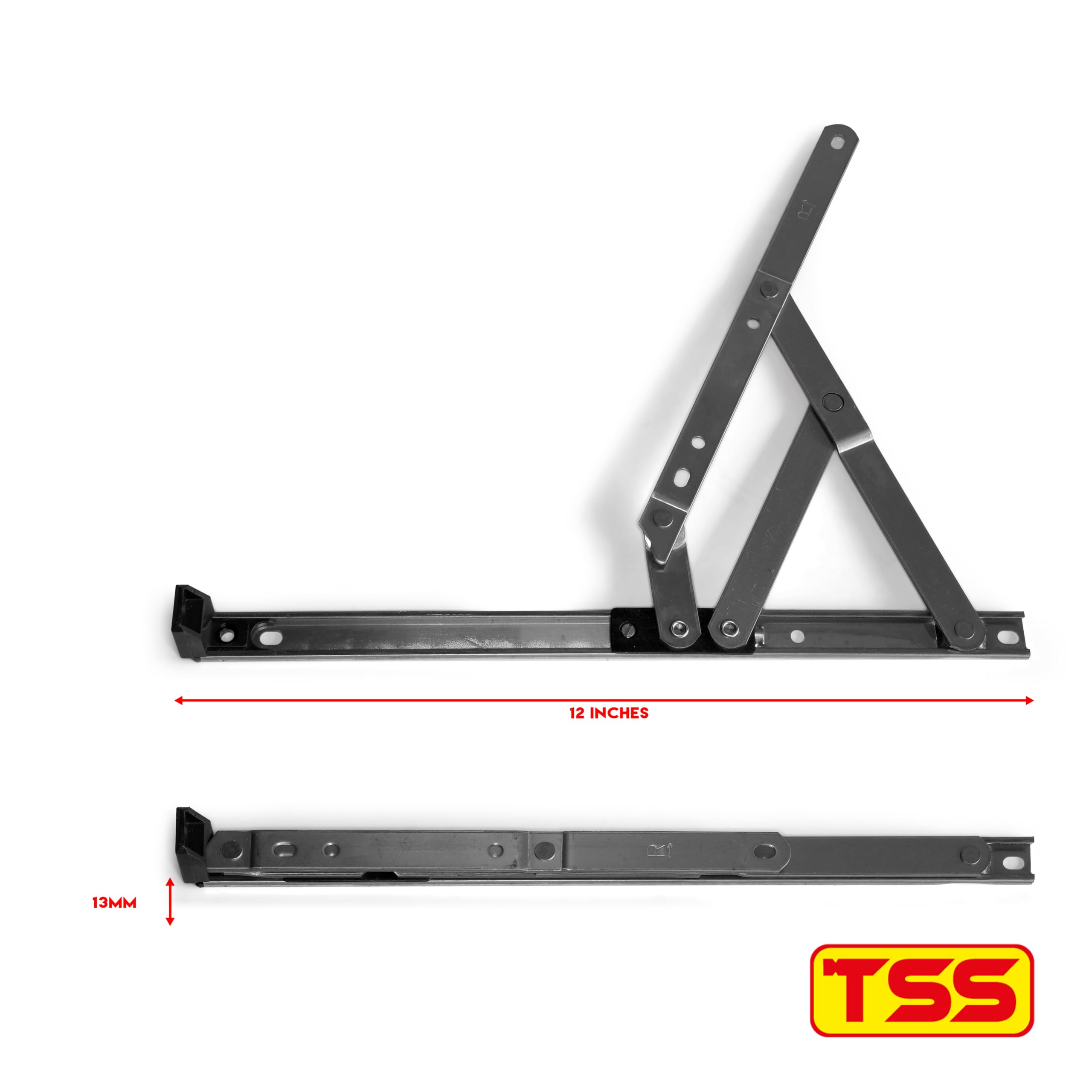 Pair of uPVC Window Hinges, 13mm Stack Height, Double Glazing Friction Stay, Non Handed, Ferretic Steel, Window Stays - Image 3