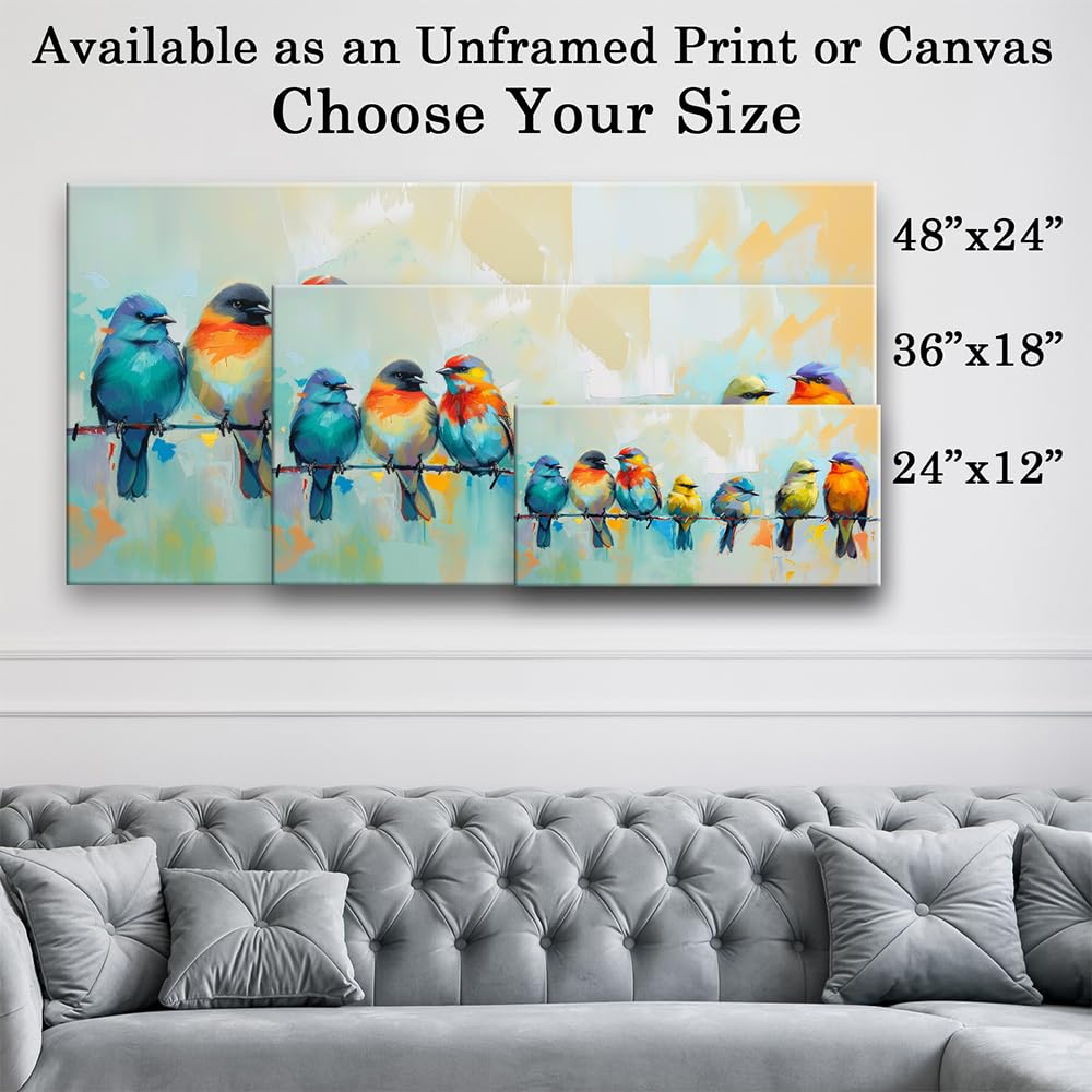 Amazon.com: Feathered Friends: 18x36 Stretched Canvas - Colorful