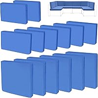 Vista 14 de 14 Piezas Fundas de Cojines para Patio Fundas de Repuesto para Cojines de Sofá al Aire Libre Resistentes a Salpicaduras Juego de Fundas para Sofá