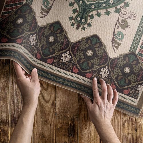 Tapis en vinyle 150x225 cm rectangle à motif géométrie colorée