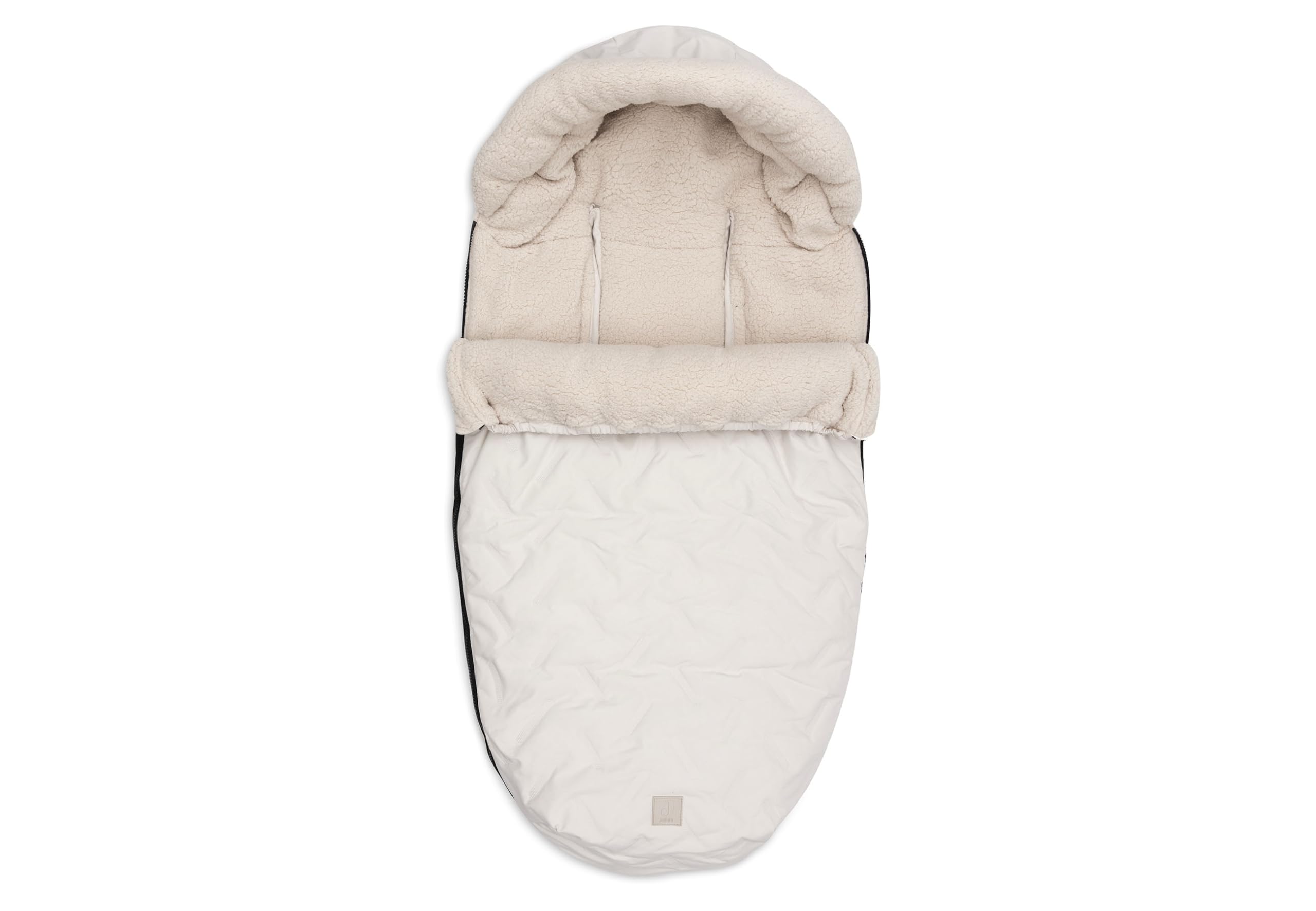 Jollein Nid d’Ange - Embossed - Sand - Pour Poussette ou Landau - Doublure Polaire Douce - Ouverture Complète - Lavable à 30 °C