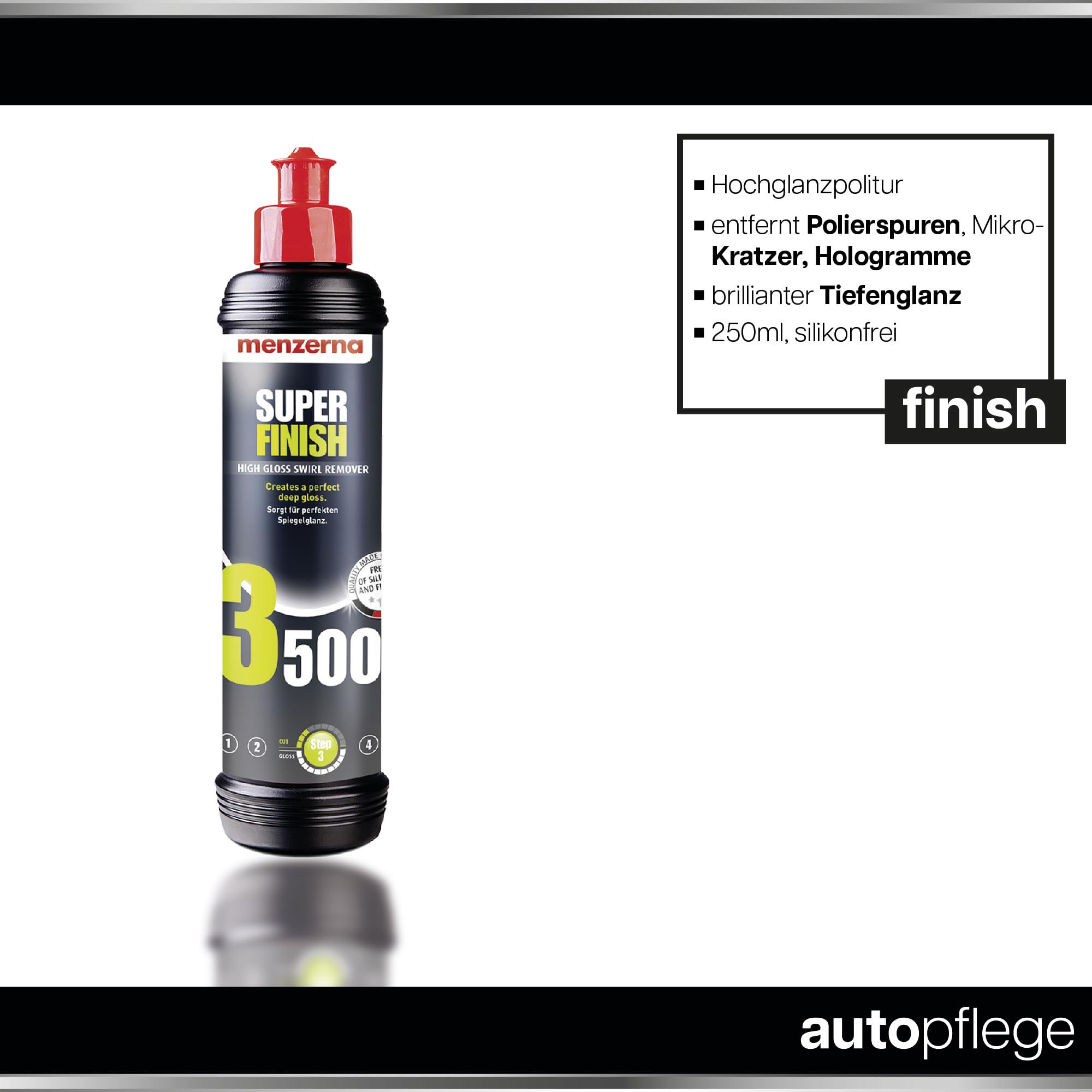GFK Politur Set | Menzerna Premium Power Cut 200 1L Gelcoat Bootspolitur + Super Finish 3500 250ml + Lammfell Polierpad 150mm + Soft Cut Premium Polierpad + 4x Poliertuch | für Boot Wohnwagen