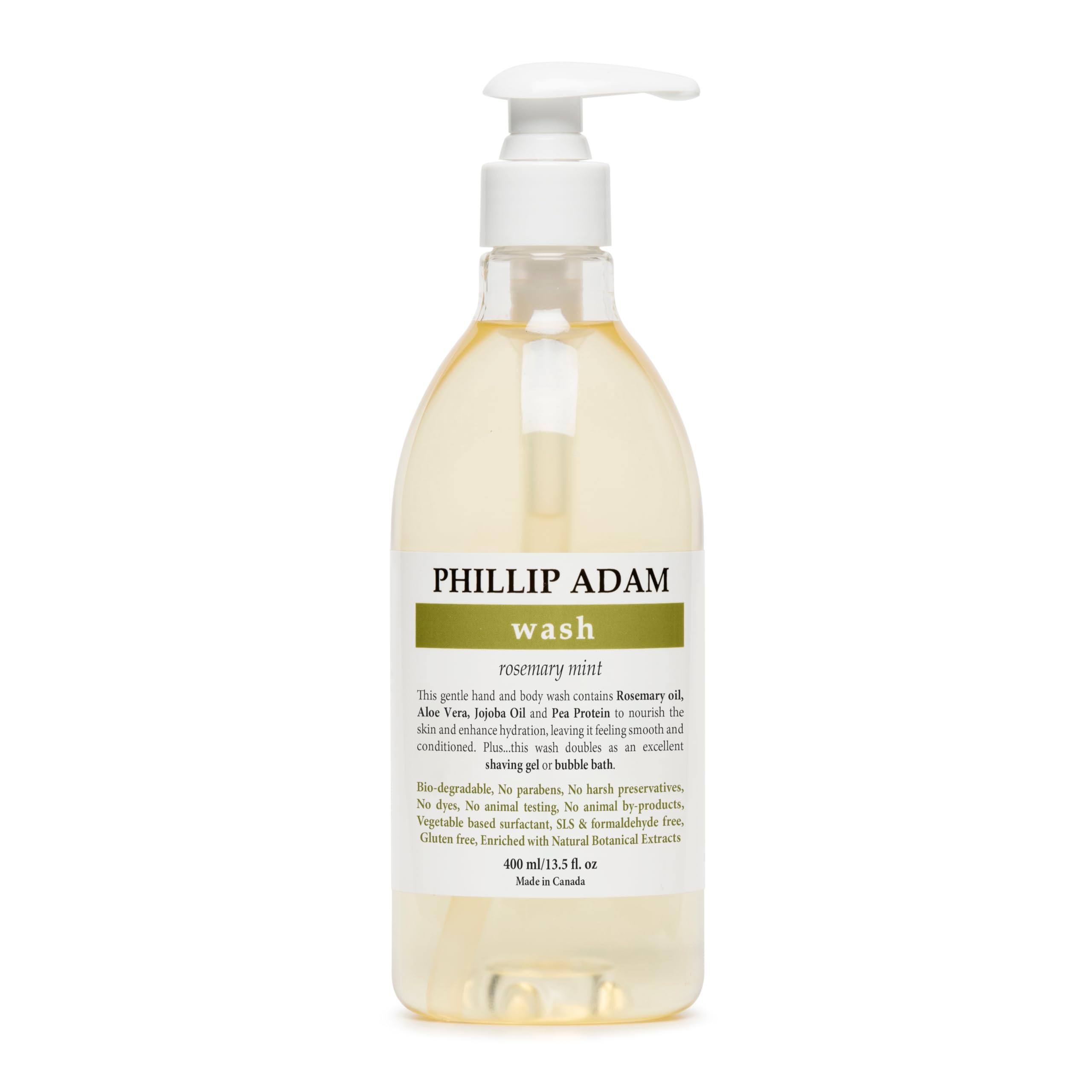Phillip Adam Rosemary Mint Hand and Body Wash - All Natural Based, Gentle and Hydrating - For All Skin Types - 13.5 Ounce