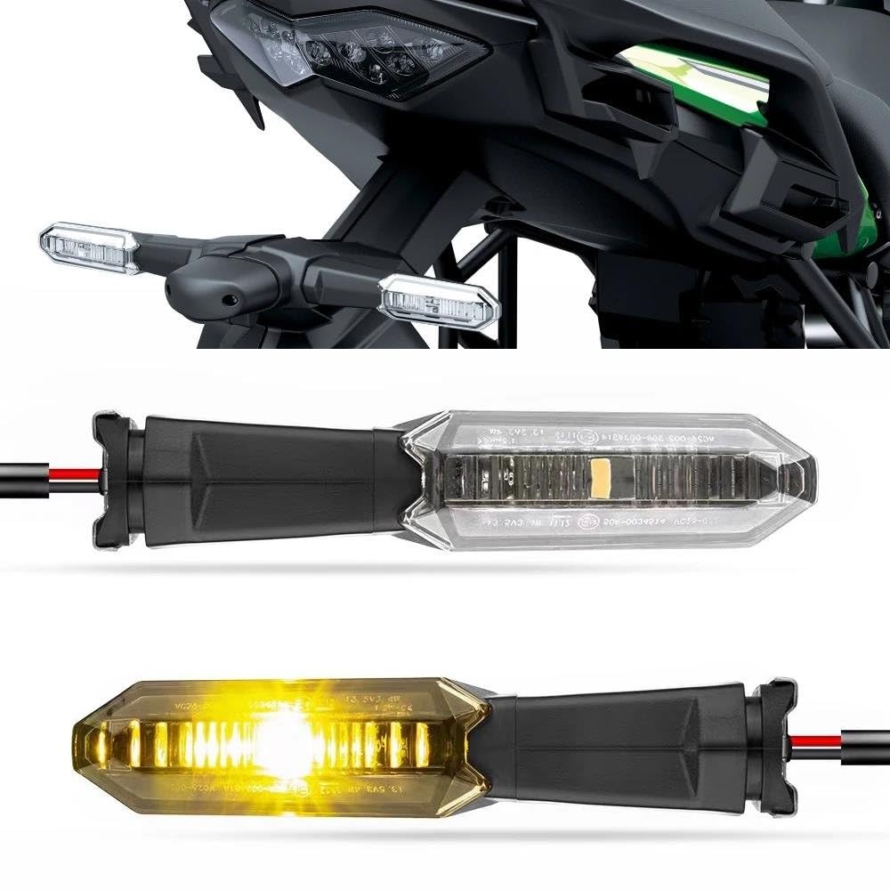 Para Kawasaki Z900 Z1000 Z800 Z750 Z650 Z300 Z400 Z125 Z900RS Motocicleta Luz LED Intermitente Intermitentes Moto(Clear 2pcs)