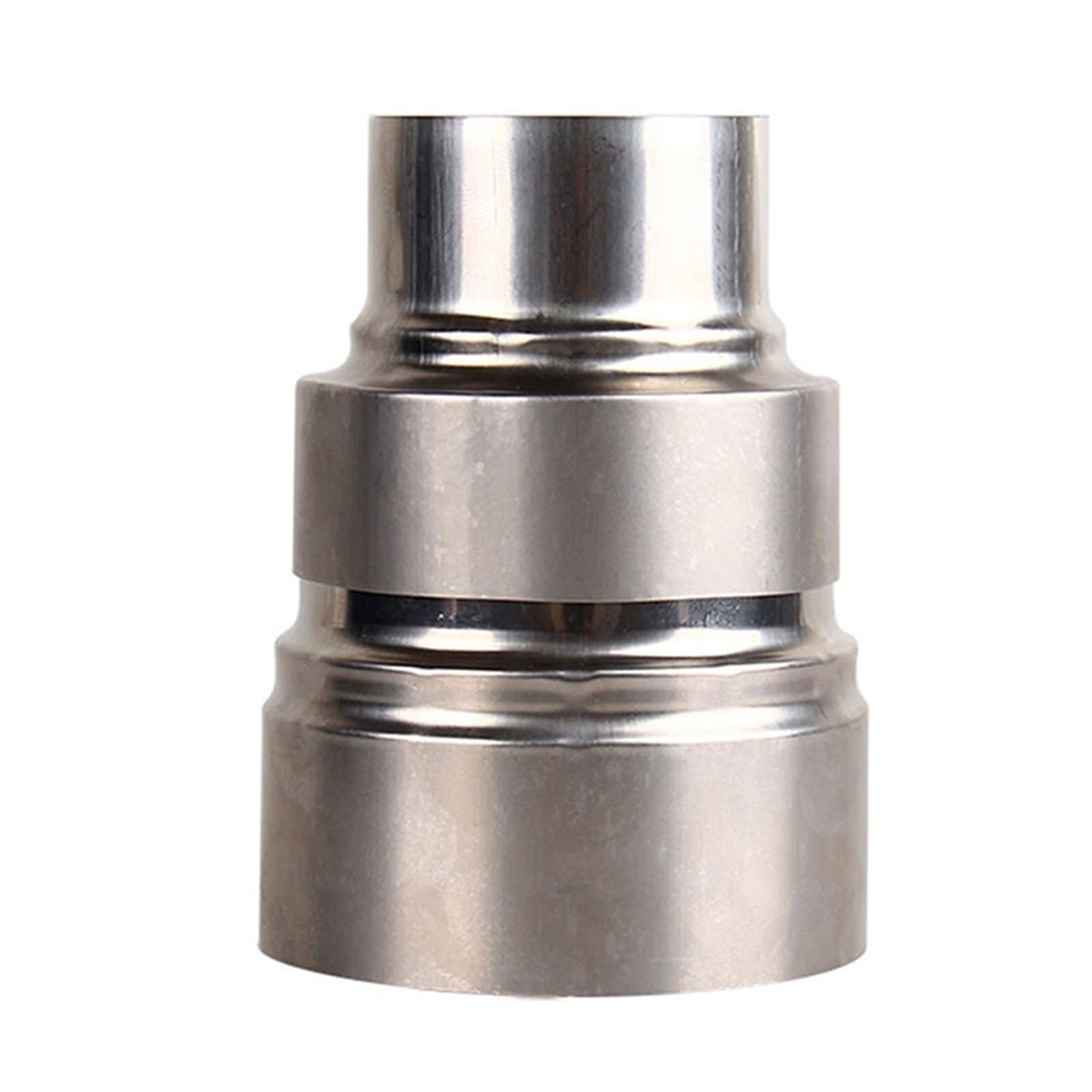 Yuahdbo One Color Stove Pipe Reducer Flue Connector, Stainless Steel Chimney Flue Liner Reducer Chimney Adaptor Pipe For Wood Burning Stove Fireplaces, 1Pcs(9Cm~6Cm)
