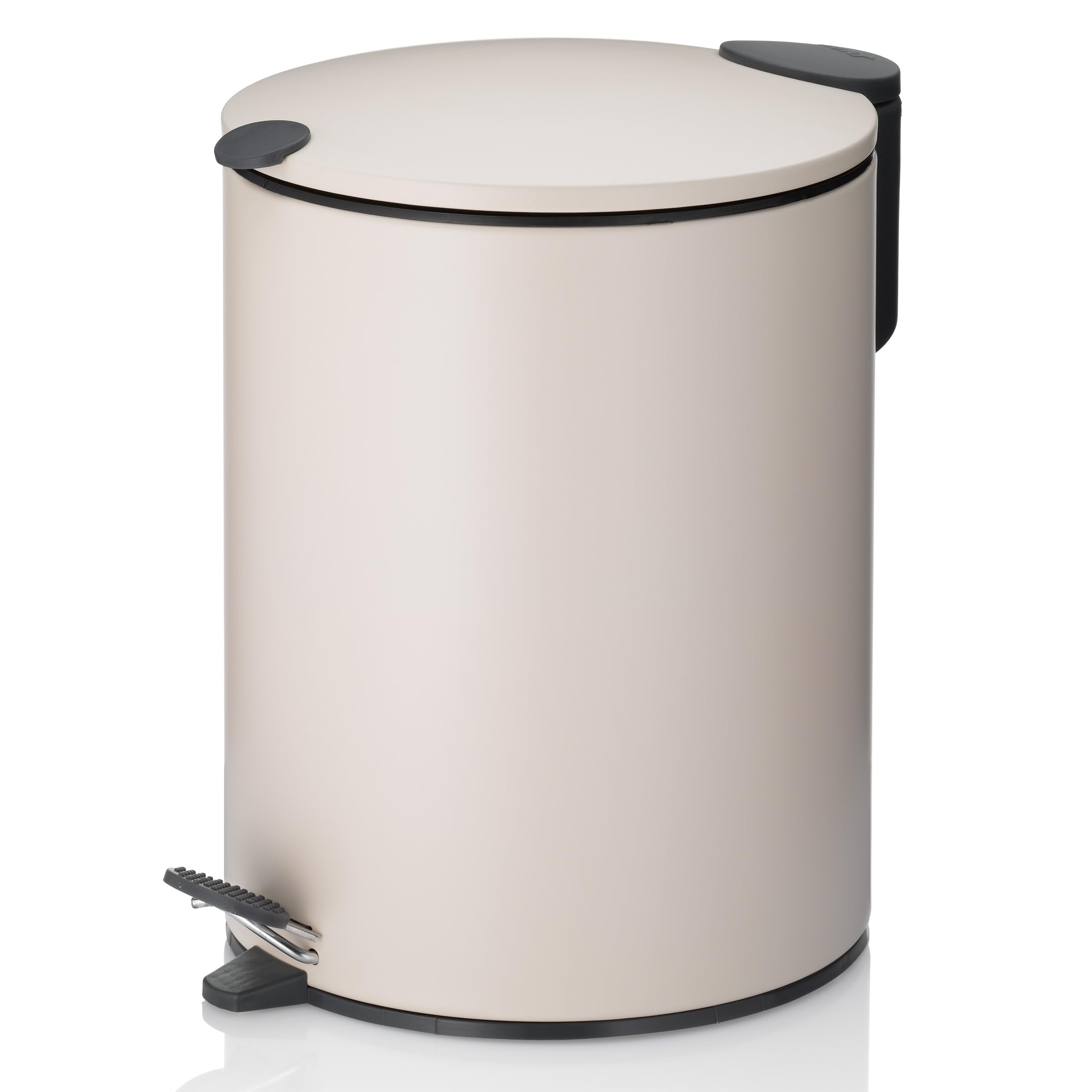 kela Cosmetic Bin 5 L Beige Matt, Silent-Close Lid, Pedal Bin Bathroom Bin, Bathroom Bin with Inner Bucket and Carry Handle