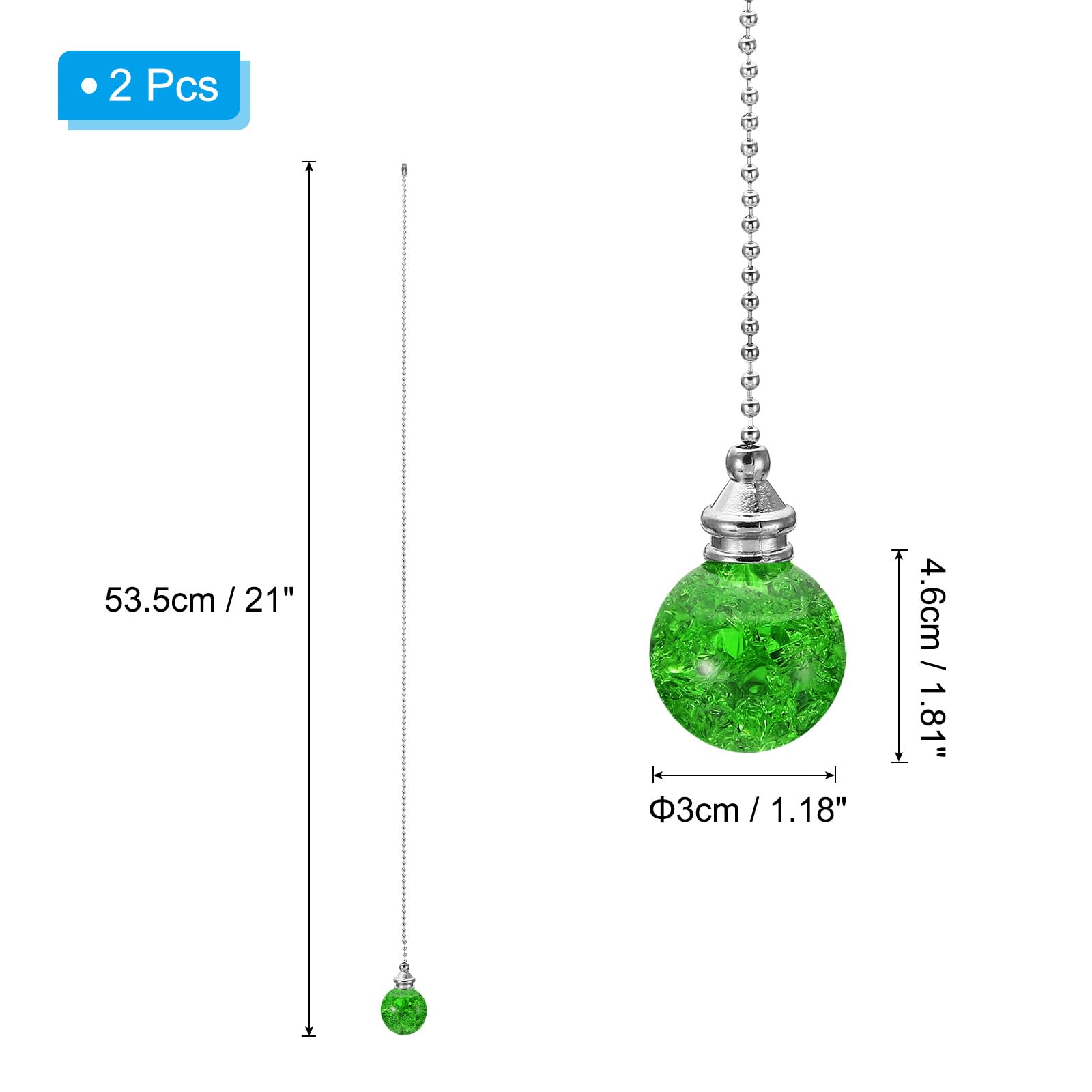PATIKIL 21 Inch Ceiling Fan Pull Chain Extender Sets - Image 2