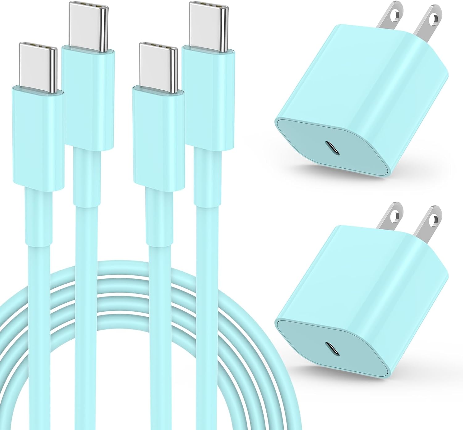 iPhone 17 16 15 Fast Charger, 20W USB C Charging Block for Apple iPhone 17 Pro Max/17 Air/16 Pro/15 Plus, iPad 12/11 inch/Mini/6 Gen,Wall Plug Power Adapter Cube Brick/6ft Type C to C Cable Cord Long