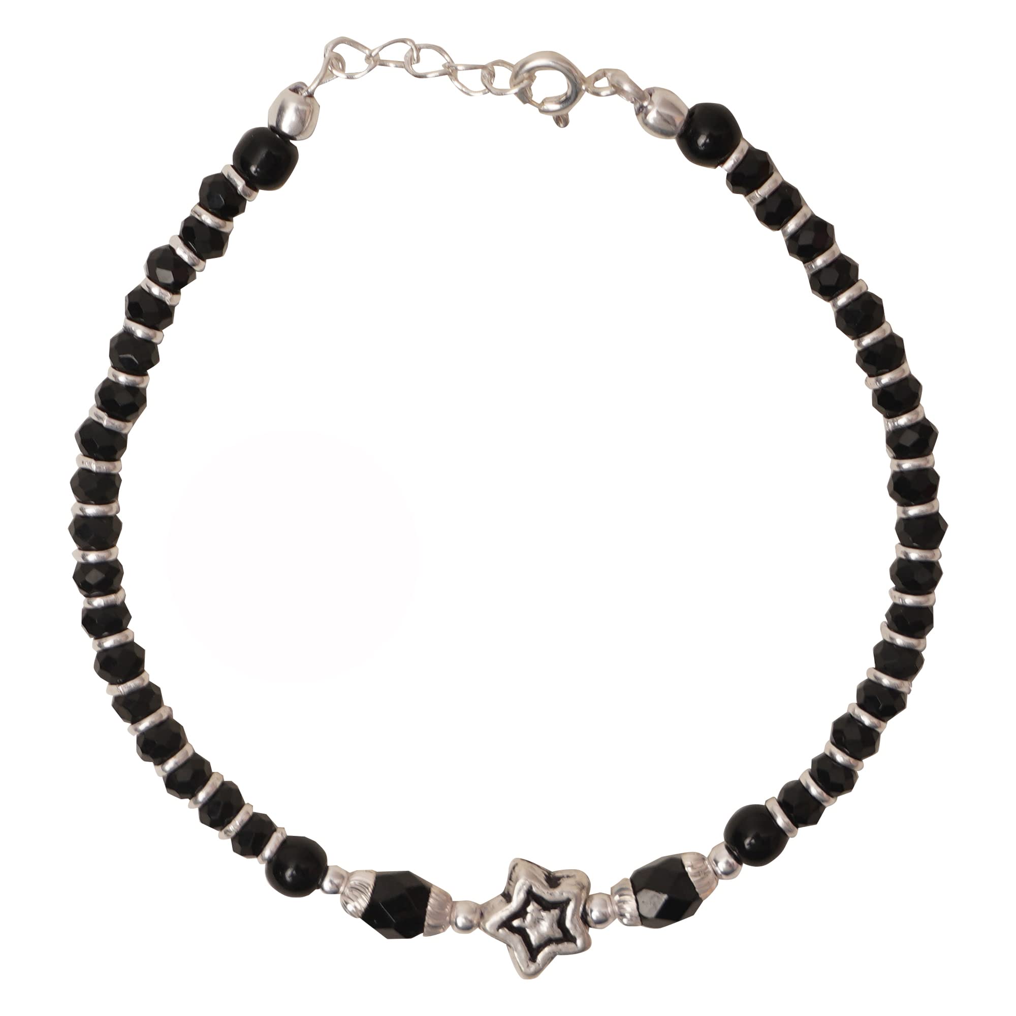Black Silver BIS Hallmarked 925 Pure Silver Nazariya Bracelet With Star Charm for Boys, Girls, Men & Women (B0B8334VQW) Amazon Price History, Amazon Price Tracker
