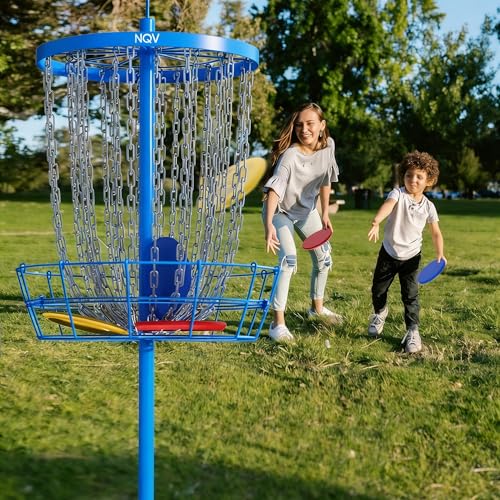 Image of Disc Golf Basket,Heavy Duty 24 Chain Portable Target with 6pcs Disc Golf Discs and Transit Bag