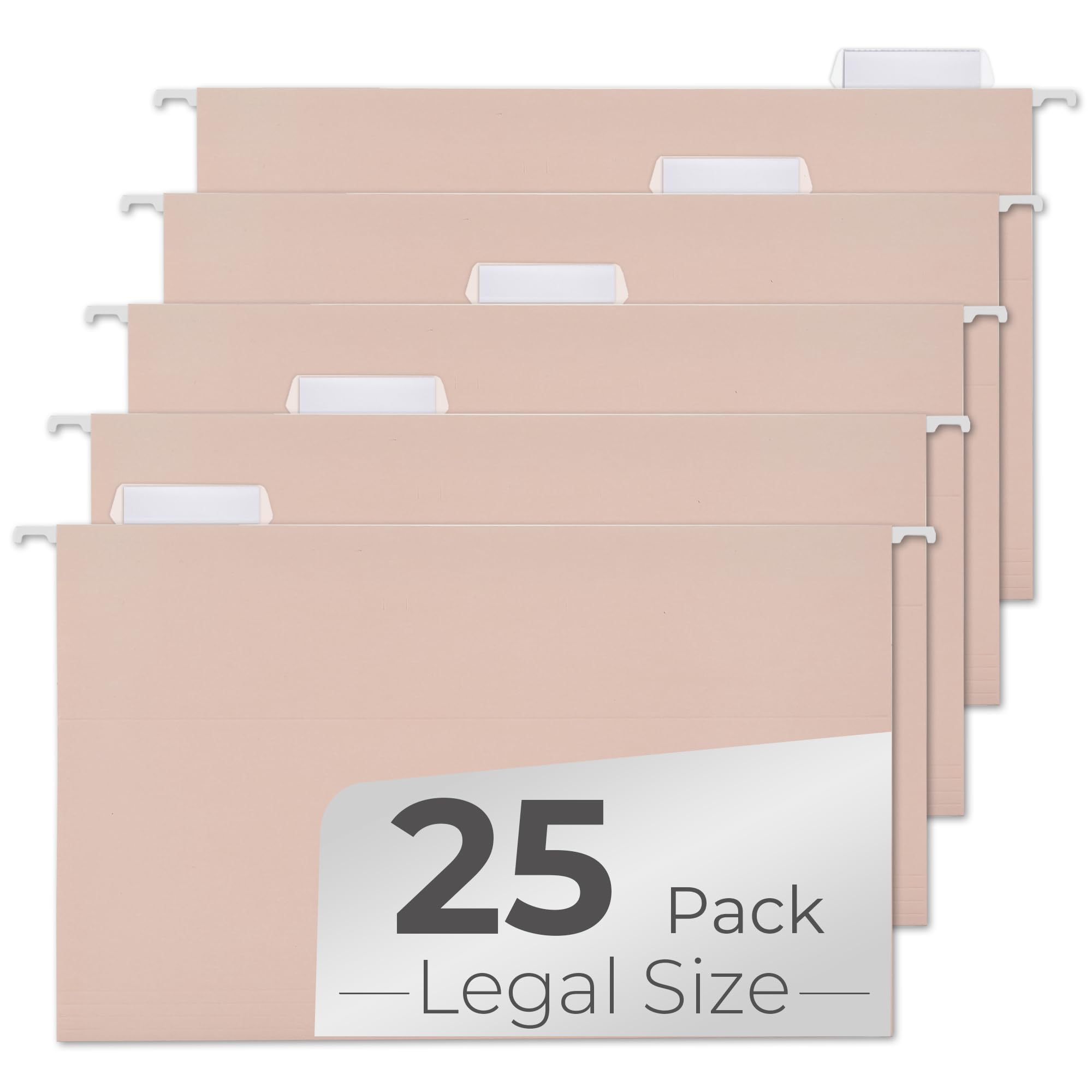 Y YOMA Legal Size - 25 Pack Colored Hanging File Folders Decorative Hanging Folder Cute Pretty File Folder for Filing Cabinet Office Home with 1/5-Cut