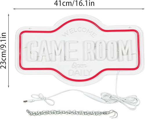 Miniatura 6 de Letrero de neón para sala de juegos, bienvenida para sala de juegos, luces de neón abiertas diarias, decoración de pared para cibercafé, sala de