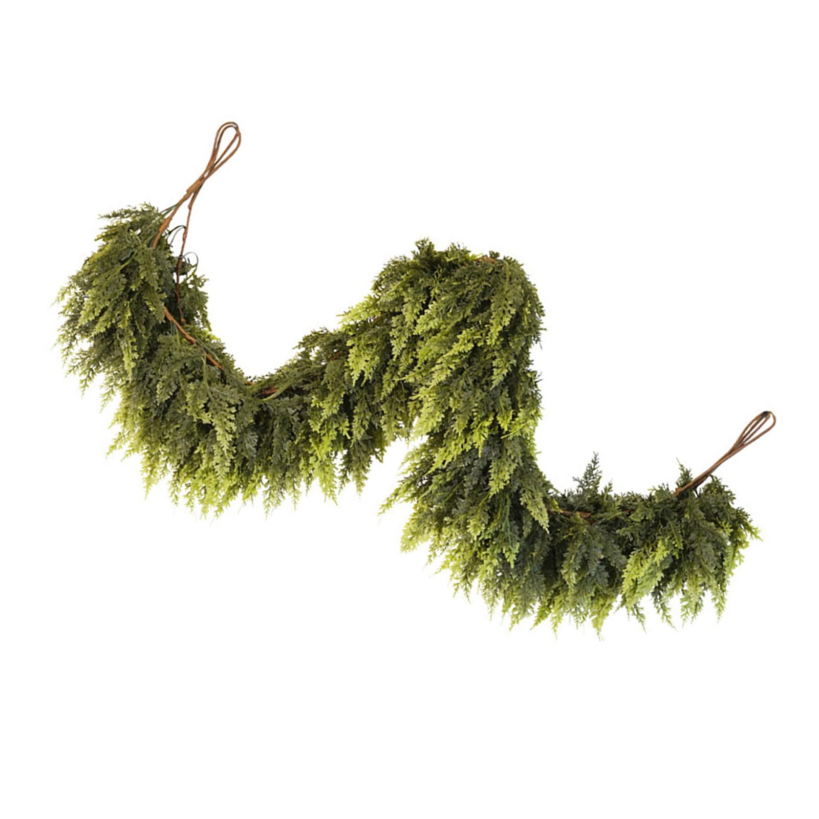 Xjdzineq Luxurious Pine Wreath Adjustable Branches for Fireplaces Mantle Staircase Christmas Holiday Home Decorations Christmas Garlands Artificial Cedar