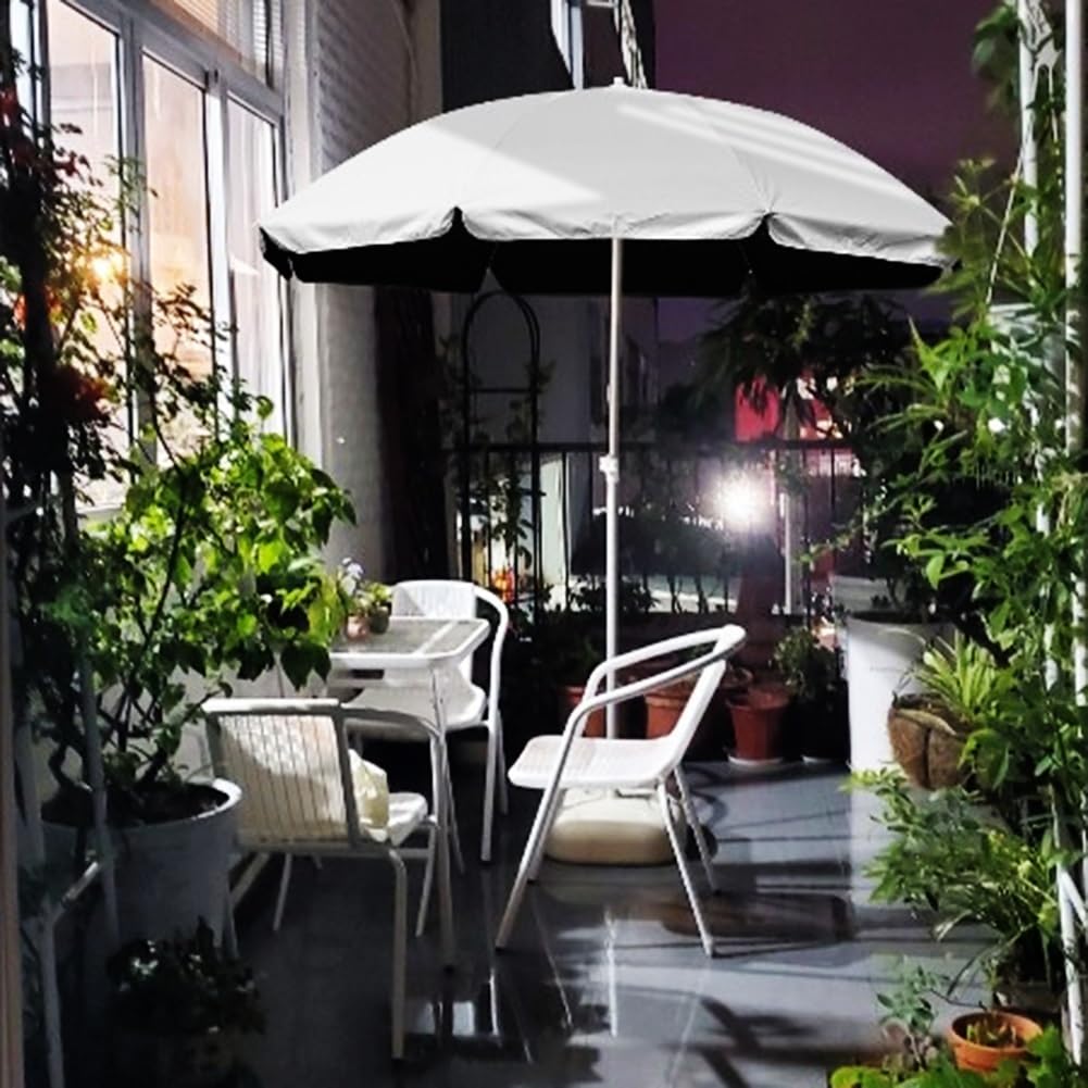 1,6 M Sonnenschirm, UV-Schutz, Durable Terrasse Sonnenschirm, for Garten, Hof, Strand und Pool (Color : White, Size : 1. 6m(5.3ft))