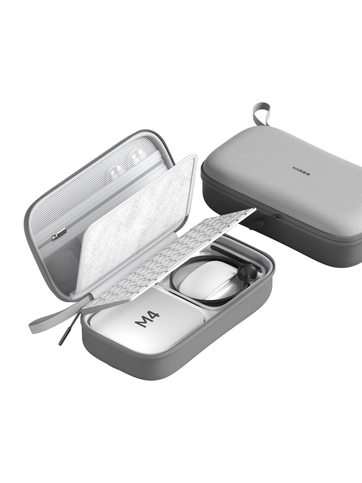 Hagibis Electronics Organizer Travel Case for Mac mini M4/M4 Pro 2024 Portable Waterproof Carry Case for Cable, Charger, Docking Station, Power Bank, SD Card, Mouse, USB Flash Disk (Grey)