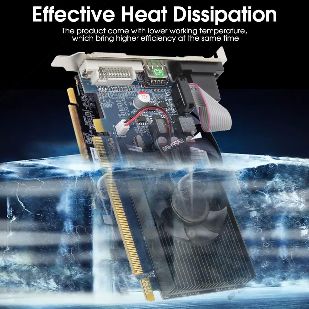 Dilwe Scheda grafica HD6450, 2G 64bit DDR3 Graphics, basso rumore con slot PCI Express 3.0, per desktop.. Dilwe Scheda grafica HD6450, 2G 64bit DDR3 Graphics, basso rumore con slot PCI Express 3.0, per desktop..