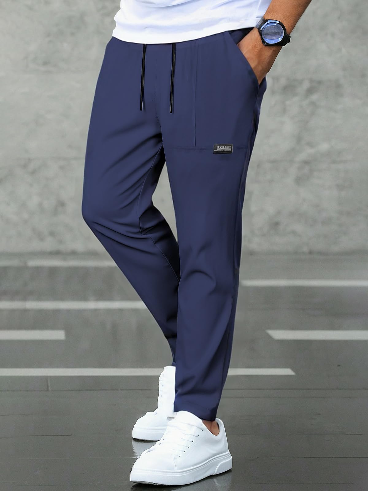 Pantalones deportivos de entrenamiento para hombre, cintura elástica, transpirables, para sesiones dinámicas de gimnasio — view 7