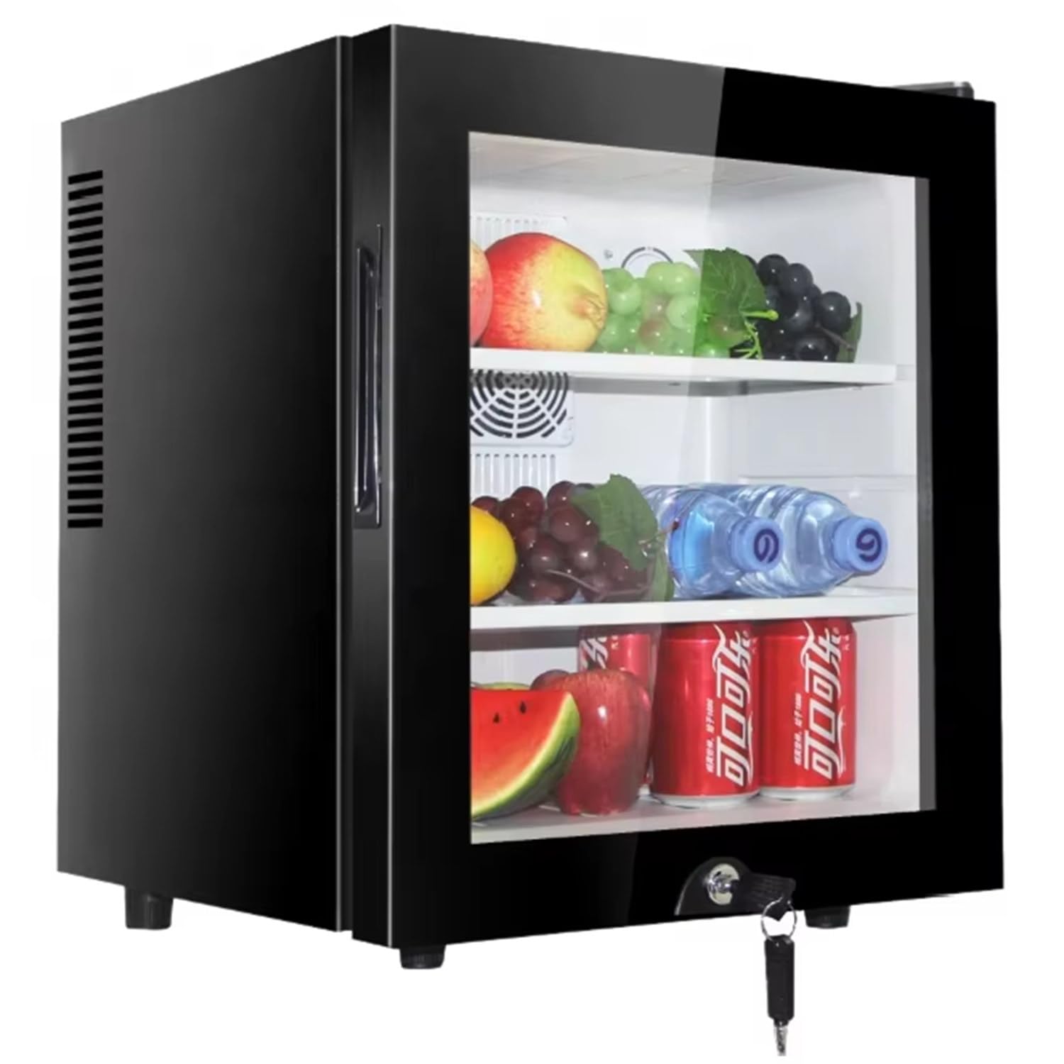 Congelador Vertical Compacto con Puerta De Vidrio Y Cerradura, Mini Congelador De Mesa para Oficina,Dormitorio,Apartamento Pequeño, Eficiencia Energética, Diseño De Ahorro De Espacio 30L