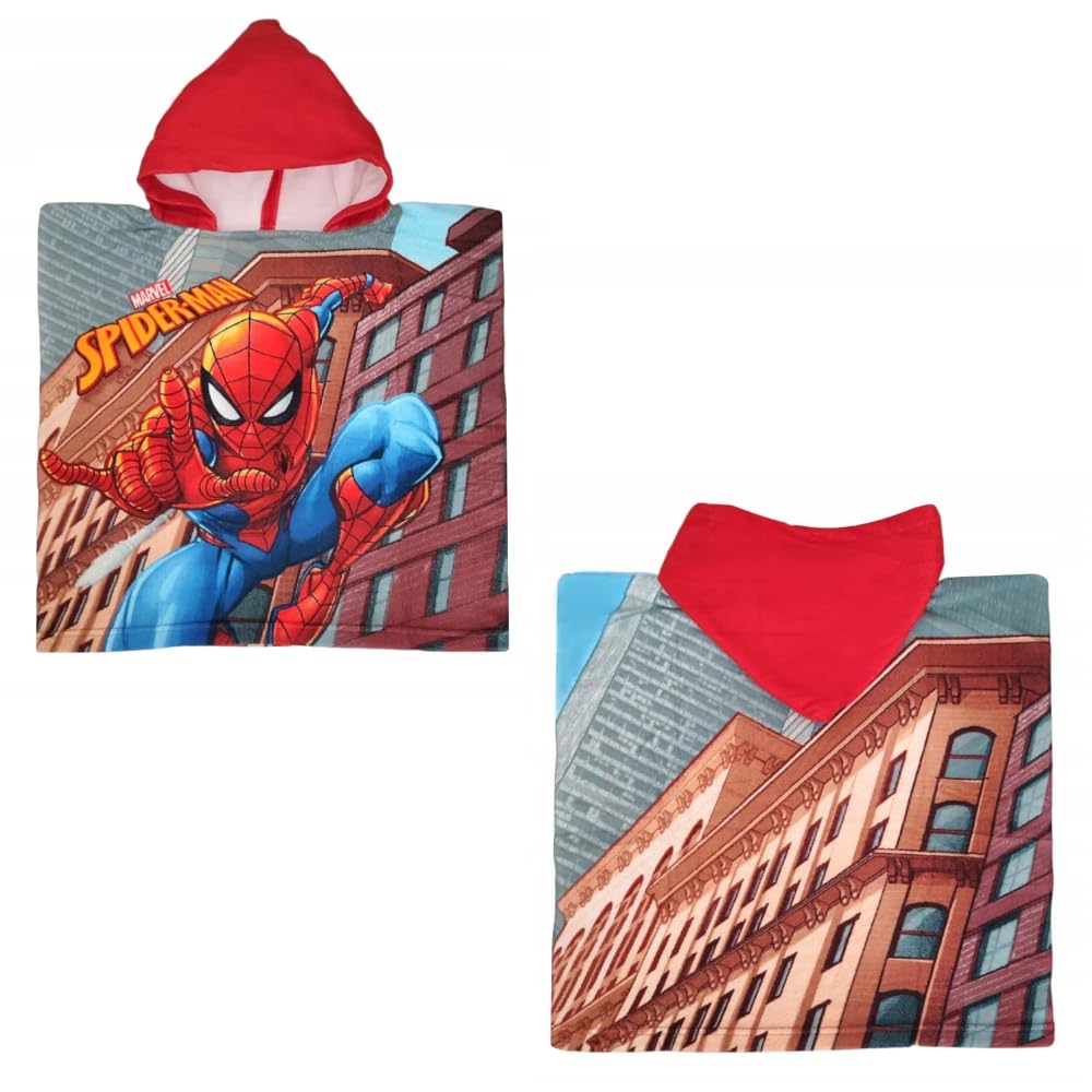 Beach Poncho Bathrobe Microcotton Beach Pool 50 x 100 cm, Spiderman, One Size