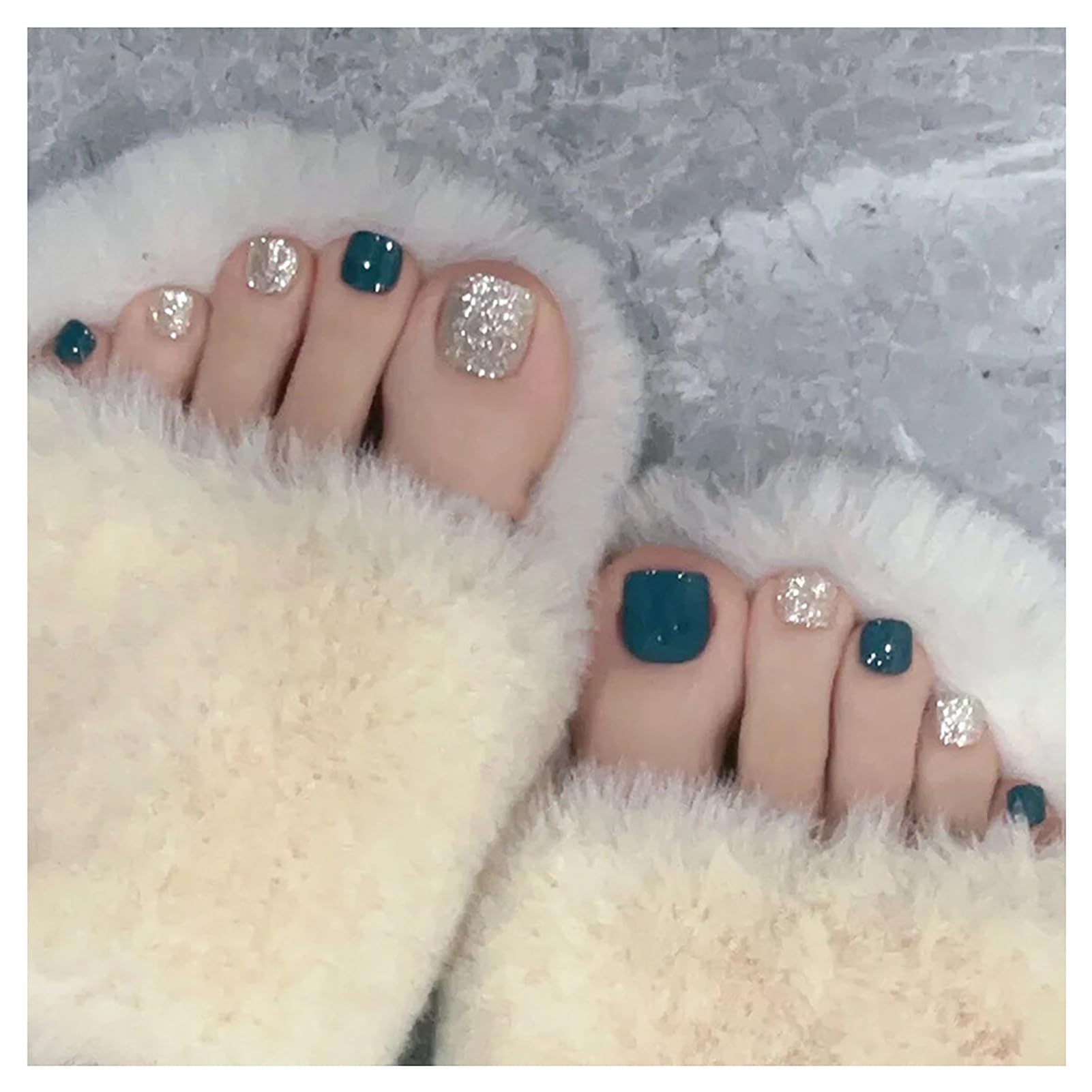 Amazon | ネイルチップ 足 24枚入り 親指 ネイルシール 足 つけ爪