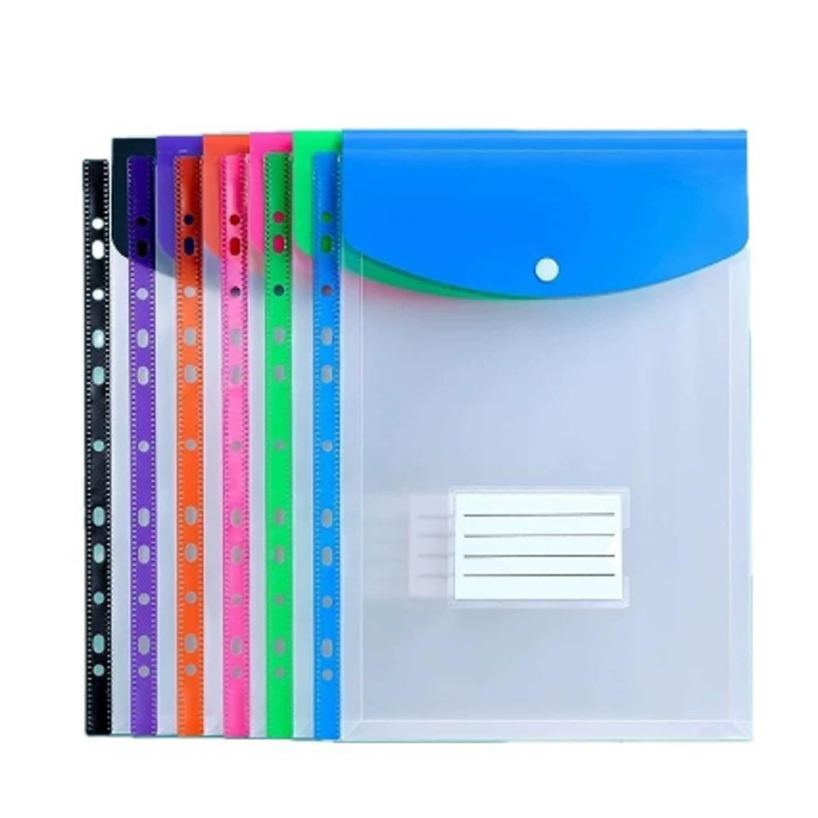 2 juegos de carpetas de archivos de 6 colores, bolsa de archivos de hojas sueltas A4 carpeta