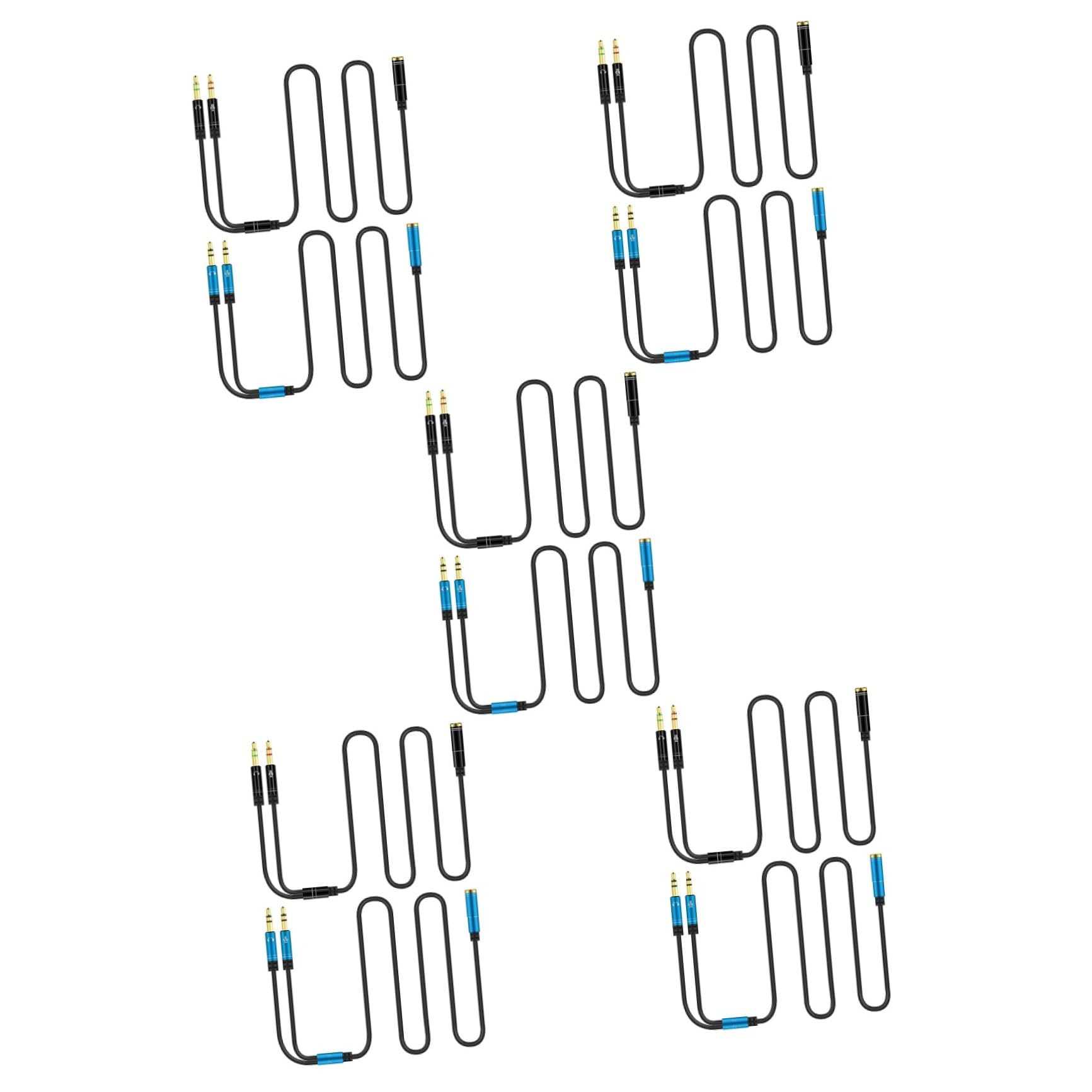 DOITOOL 10piezas Cable Divisor De Auriculares Adaptador y Dual Macho Doble Hembra para Audio y Micrófono Compatible Ordenadores y Smartphones