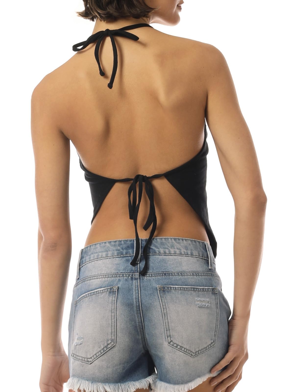 Design by Olivia Women's Sexy Paisley Bandana/Tie dye Halter Top Shirt- Made in USA