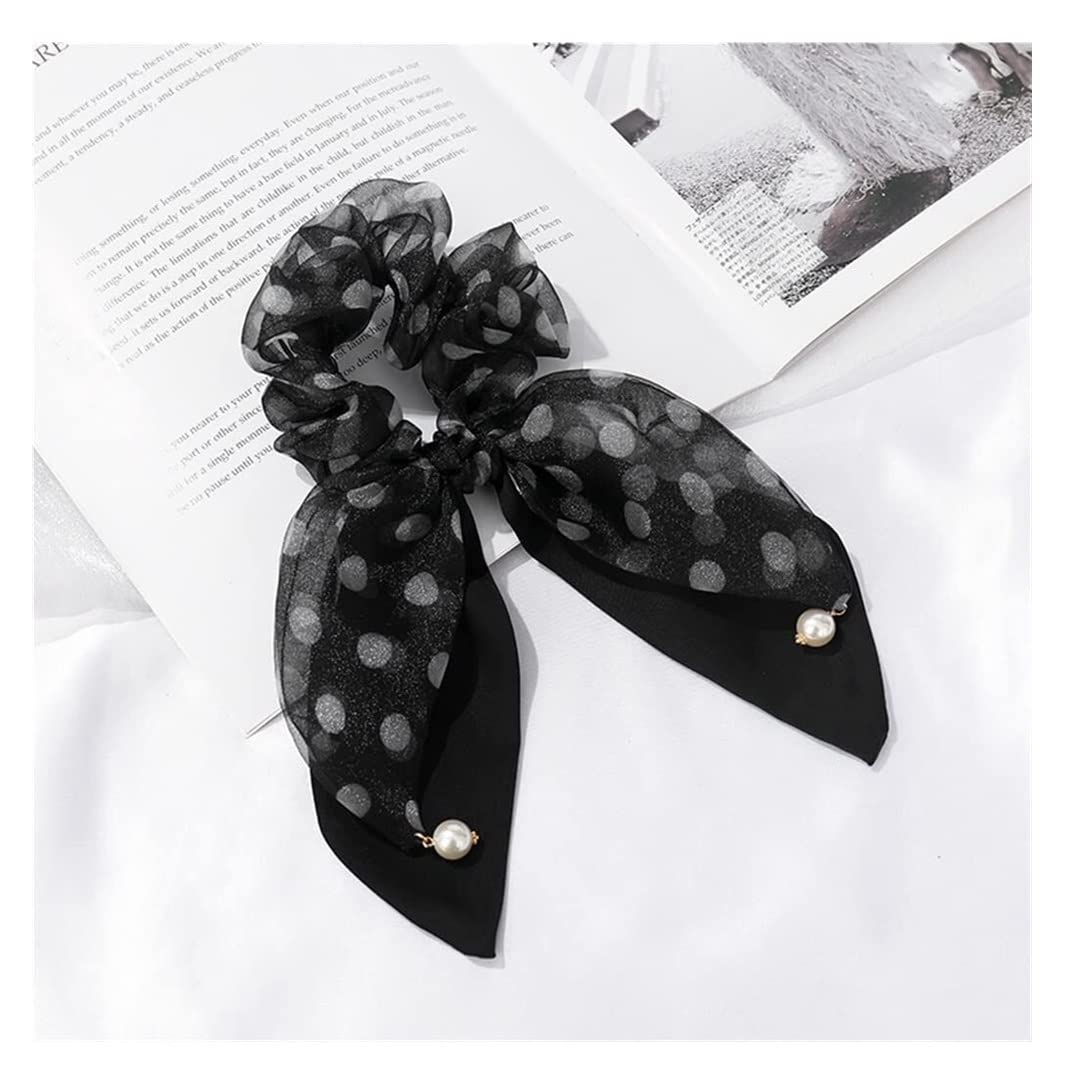 Feste Elastici Capelli Scrunchies Cravatte Per Capelli Scrunchy In Raso Di Seta, Supporto Per Cavallo Elastico Per Con Orecchie Da Coniglio Decorazione(A)