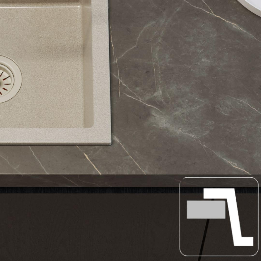 QUADRON Lavello Beige | dimensioni 60 x 45 x 18,5 cm | lavello in granito CHRISTIAN 111 lavello da cucina monovasca | con sifone e scolapiatti manuale | lavello da incasso a 1 vasca