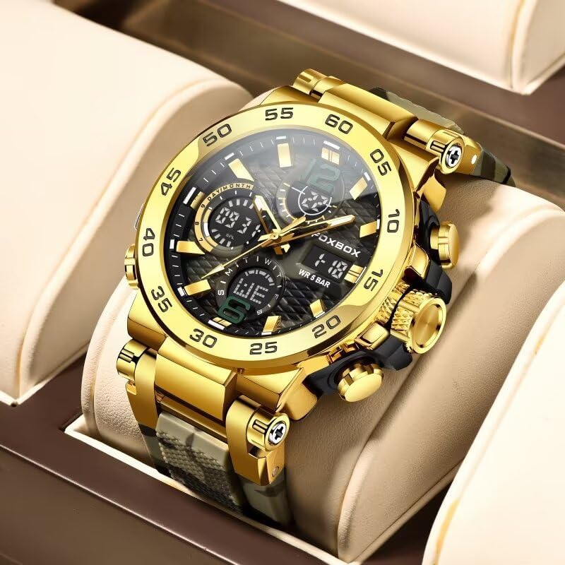 Miniatura 2 de Men's Outdoor Sports Quartz Watches,Waterproof,Clock,Glow,Alarm Clock Multi-Function Analog & Digital Watches for Men,Big Face Easy to