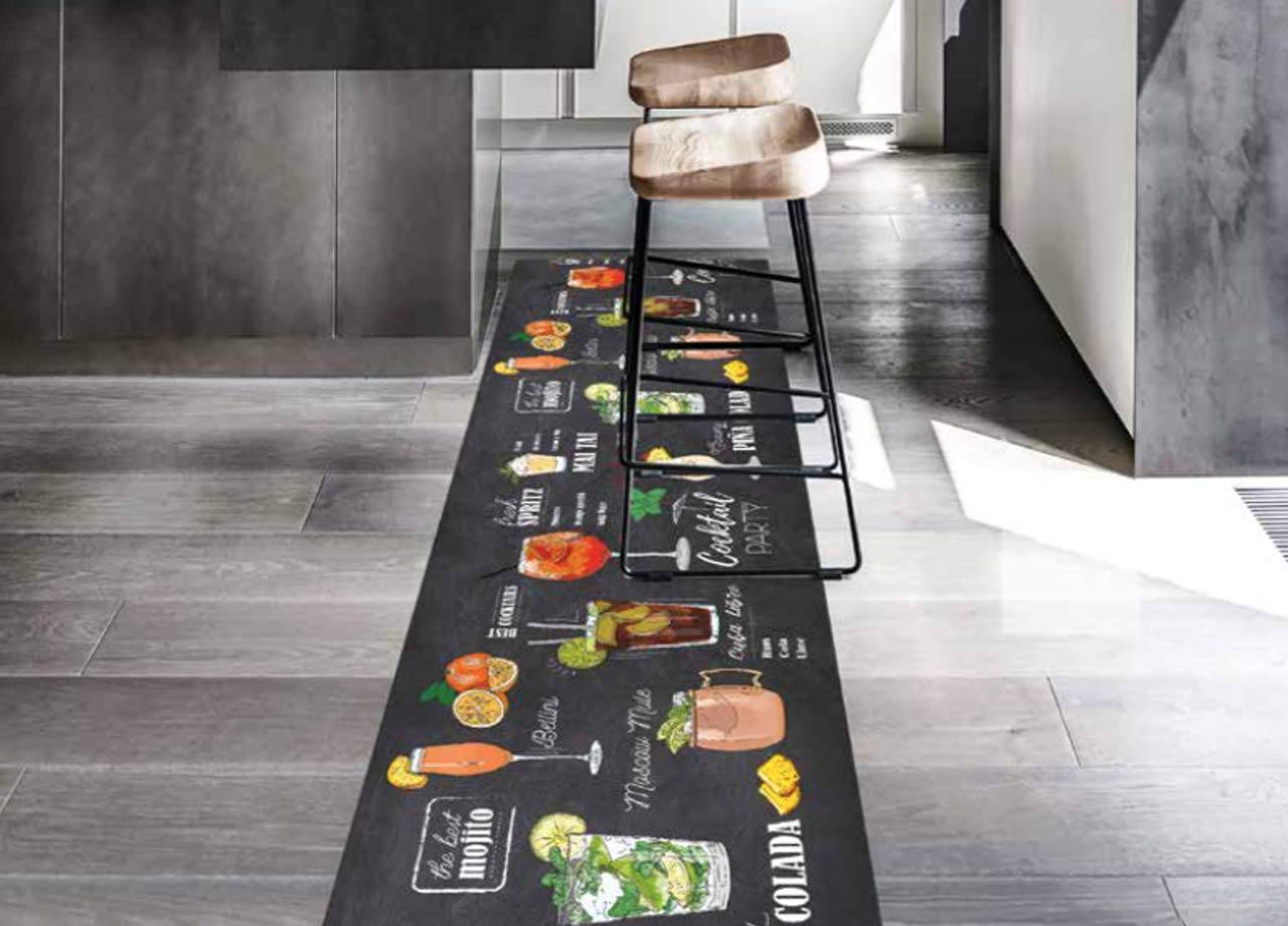 BIANCHERIAWEB Tappeto Passatoia Cucina Antiscivolo Stampa Digitale Sprinty Dis. Pub 50x180 Pub