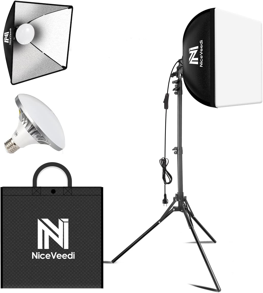 Softbox Lighting Kit, 16'' x 16'' Softbox Photography Lighting Kit with
