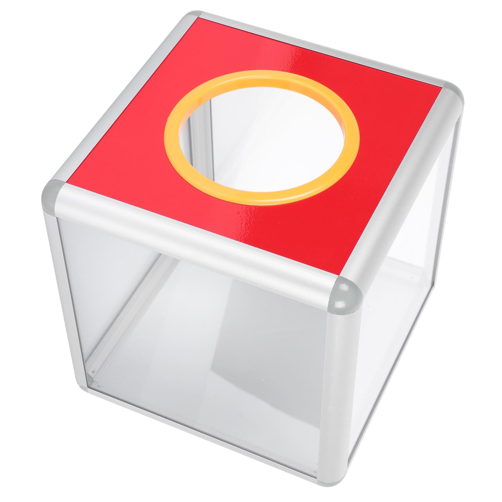 INOOMP Caja Transparente para Sorteo Cerradura Segura y Estructura Resistente de Aleación de Aluminio, Diseño Simple y Elegante para Oficina y Papeleo
