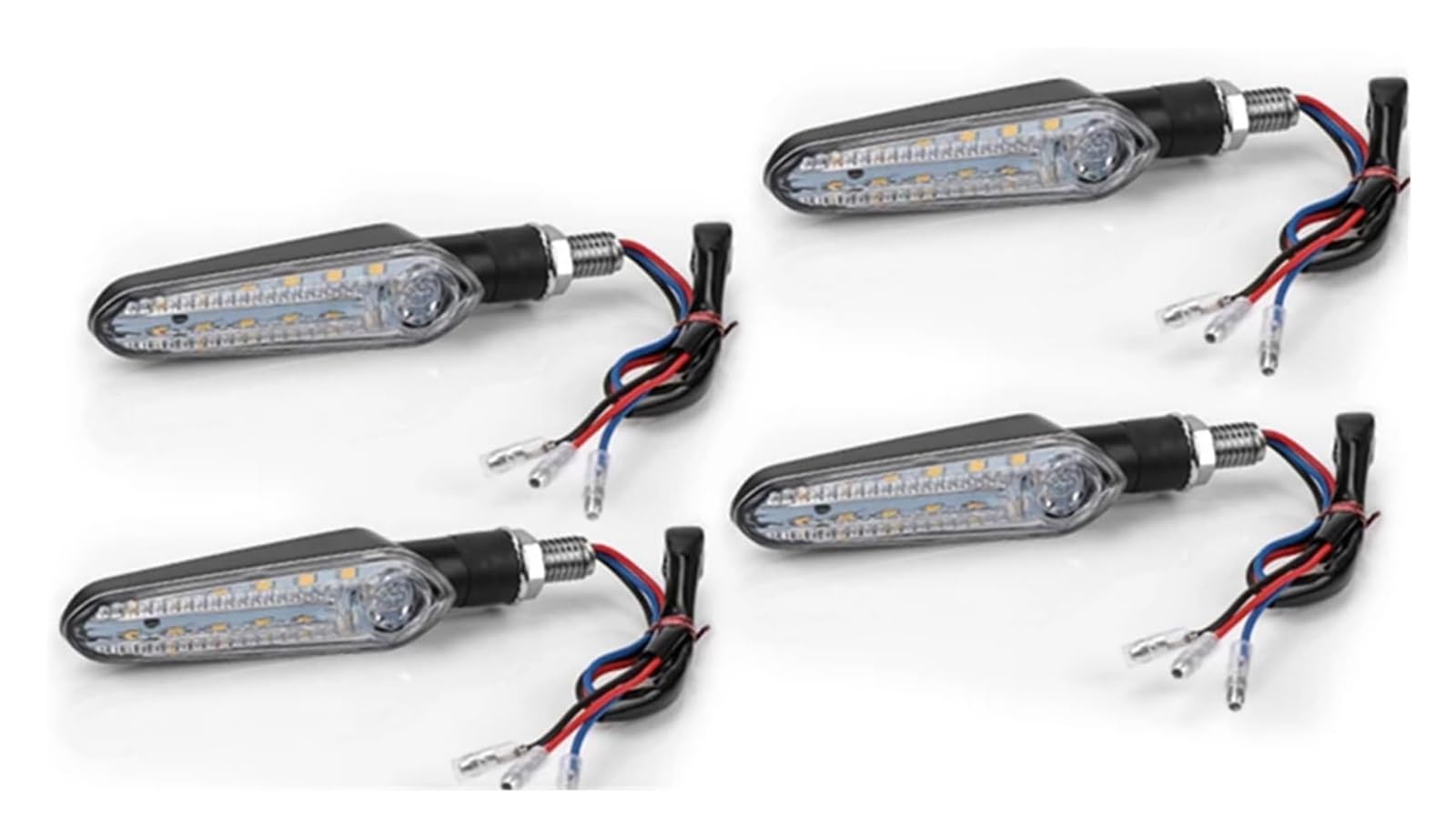 Indicatore Direzione Anteriore 12V 10mm Moto Spia di Segnalazione Indicatore Direzione Luci Posteriori Ambra E Rosse(4pcs)
