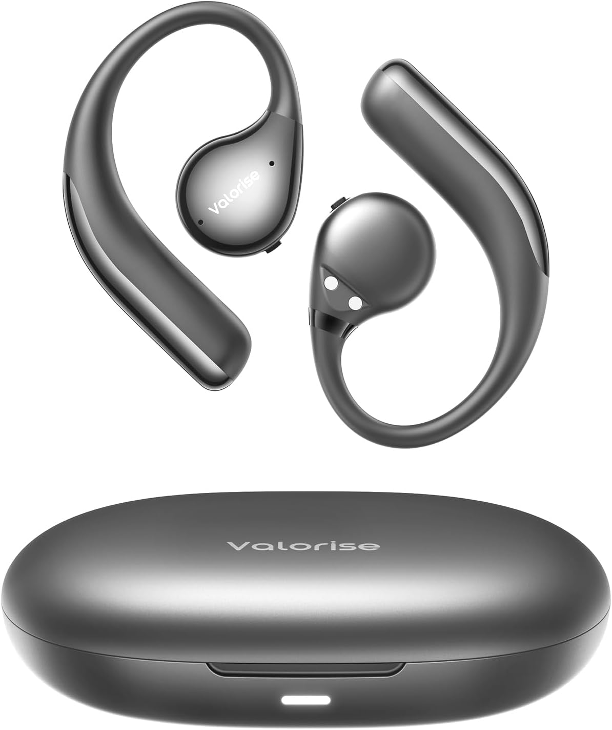 Open Ear Earbuds Lightweight Comfort Clip Wireless Earbuds Sweat Resistant Bluetooth Headphones Bone Conduction Sport Headphones for Workouts and Running with Dual Digital Display 44H Playtime IPX7