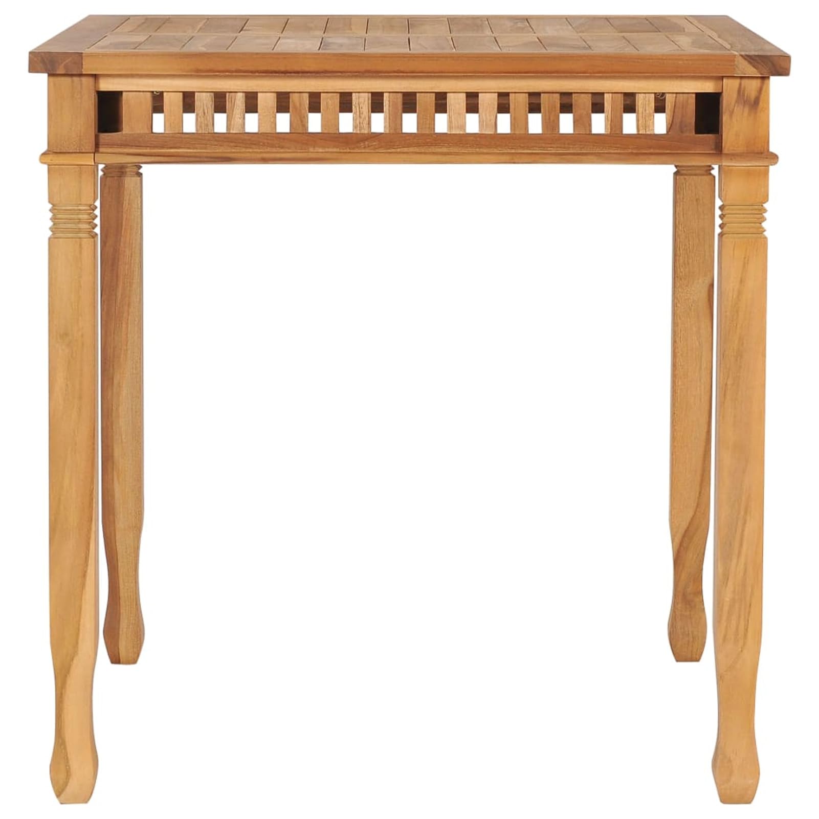 Tavolo da pranzo da giardino in legno massello di teak, 80 x 80 x 80 cm, mobili da esterno