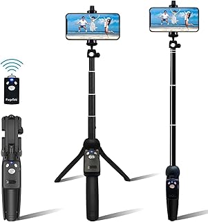 Fugetek 48" Compact Selfie Stick & Tripod, Extendable, Wireless Bluetooth Remote, Lightweight Aluminum, Travel Ready, Compatible with iPhone 14 13 12 Pro Xs Max Xr X 8Plus 7 & Android