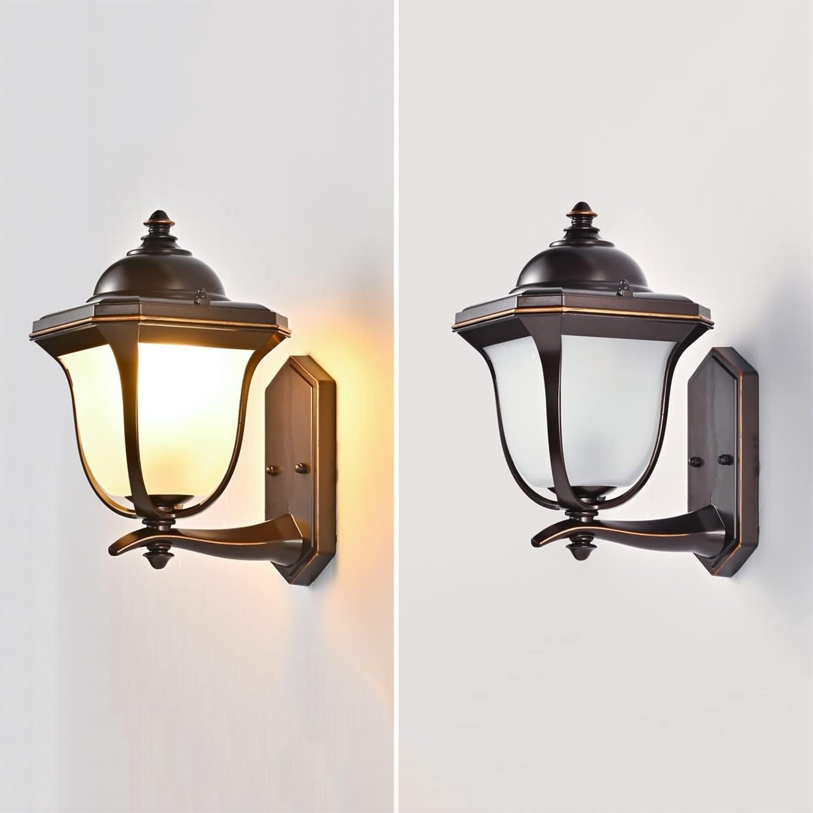 Applique Murale extérieure étanche Style rétro, Lampe Murale d'extérieur avec Abat-Jour en Verre pour Jardin, Porte d'entrée, terrasse, Garage