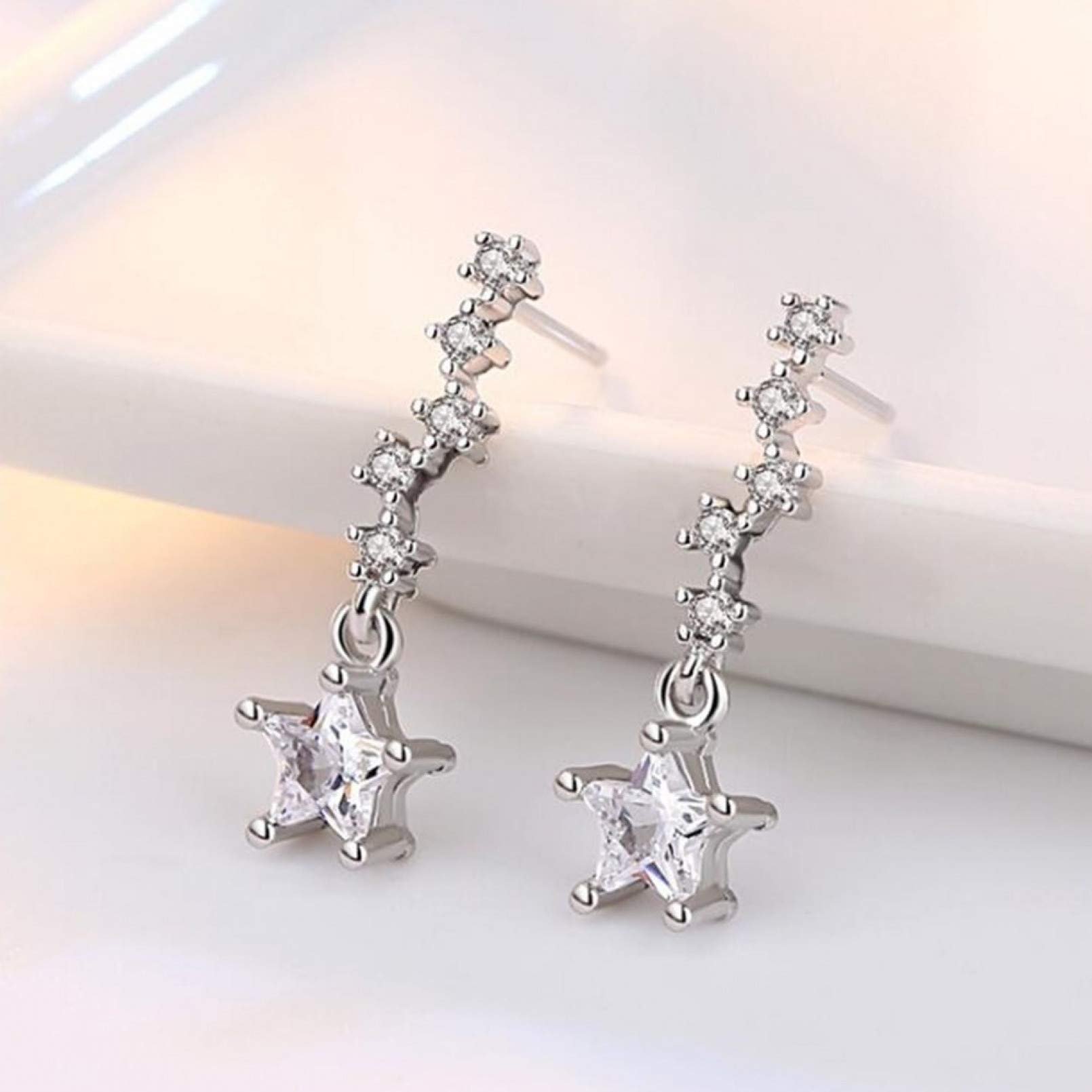 Jewelry Orecchini in Argento, Gioielli in Argento Sterling 925 Orecchini a Bottone Vuoti con Fiore Tondo Rotondo con zirconi cubici Jewelry for Girls
