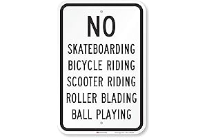SmartSign - K-2521-DG "No Skateboarding, Scooter Riding, Ball Playing" Sign