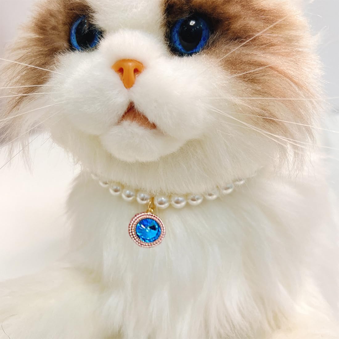 Collana di Perle per Animali Domestici per Cani di Piccola Taglia e Gatti Regolabile con Perle Fantasia per Animali Domestici Gioielli Bling Strass Collare con Papillon Chihuahua