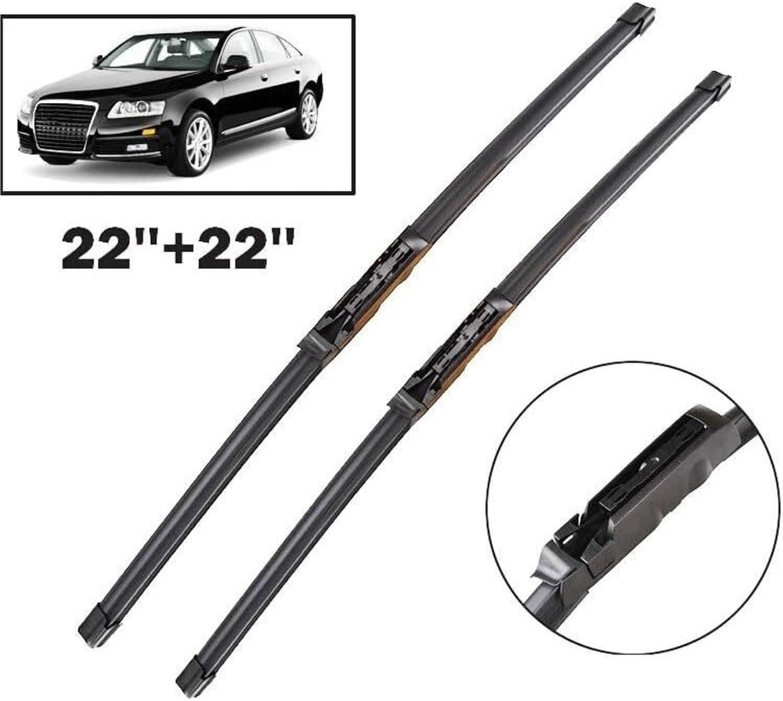 limpiaparabrisas Escobillas limpiaparabrisas delanteras LHD para A6 C6 4F S6 RS6 2004-2011 Cepillos de lluvia para coche