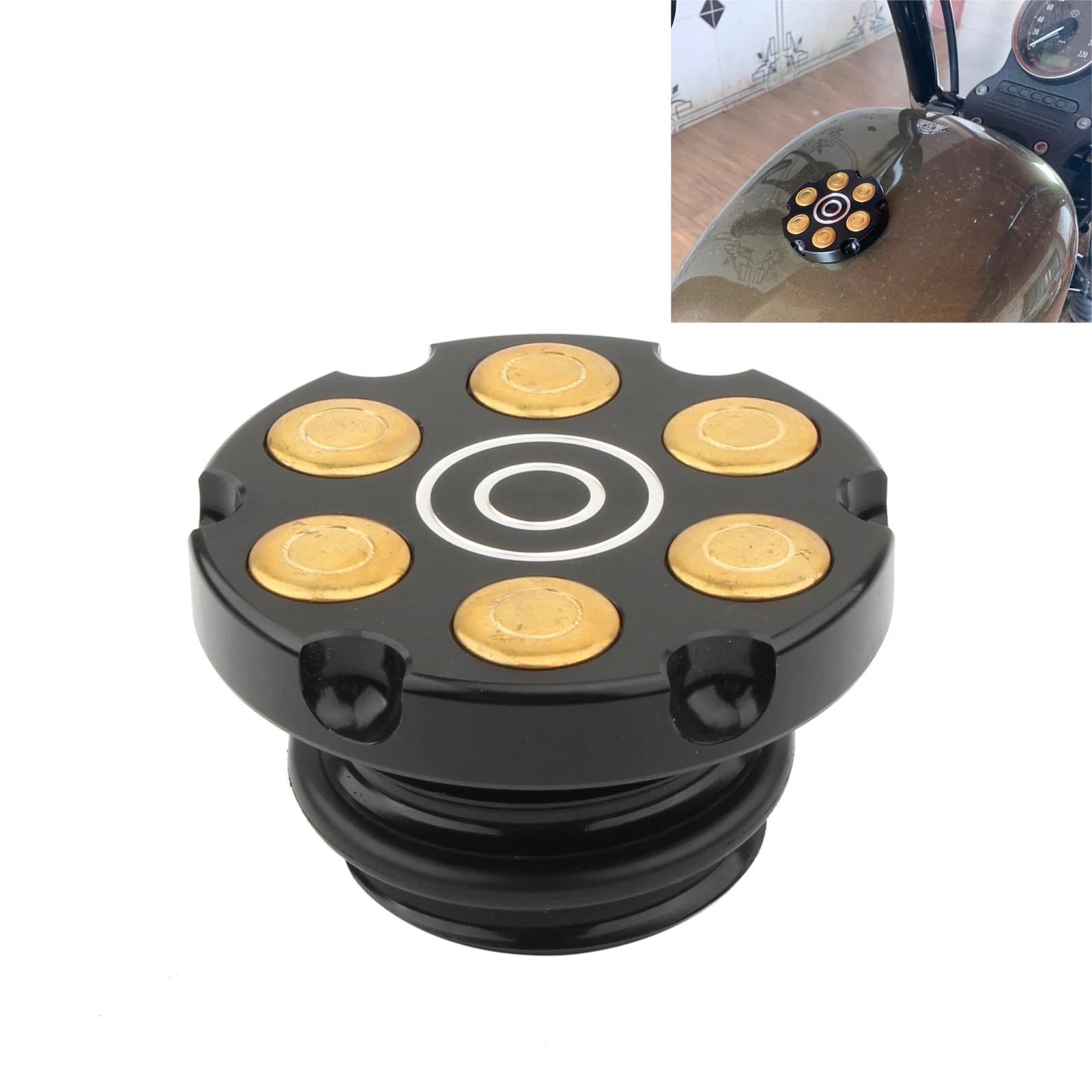 Tappo Serbatoio Per Touring Sportster XL1200 883 Dyna Softail | Tappo Del Serbatoio Del Gas Combustibile Tappo Dell'olio Decorativo Ventilato Destro Per Motocicletta