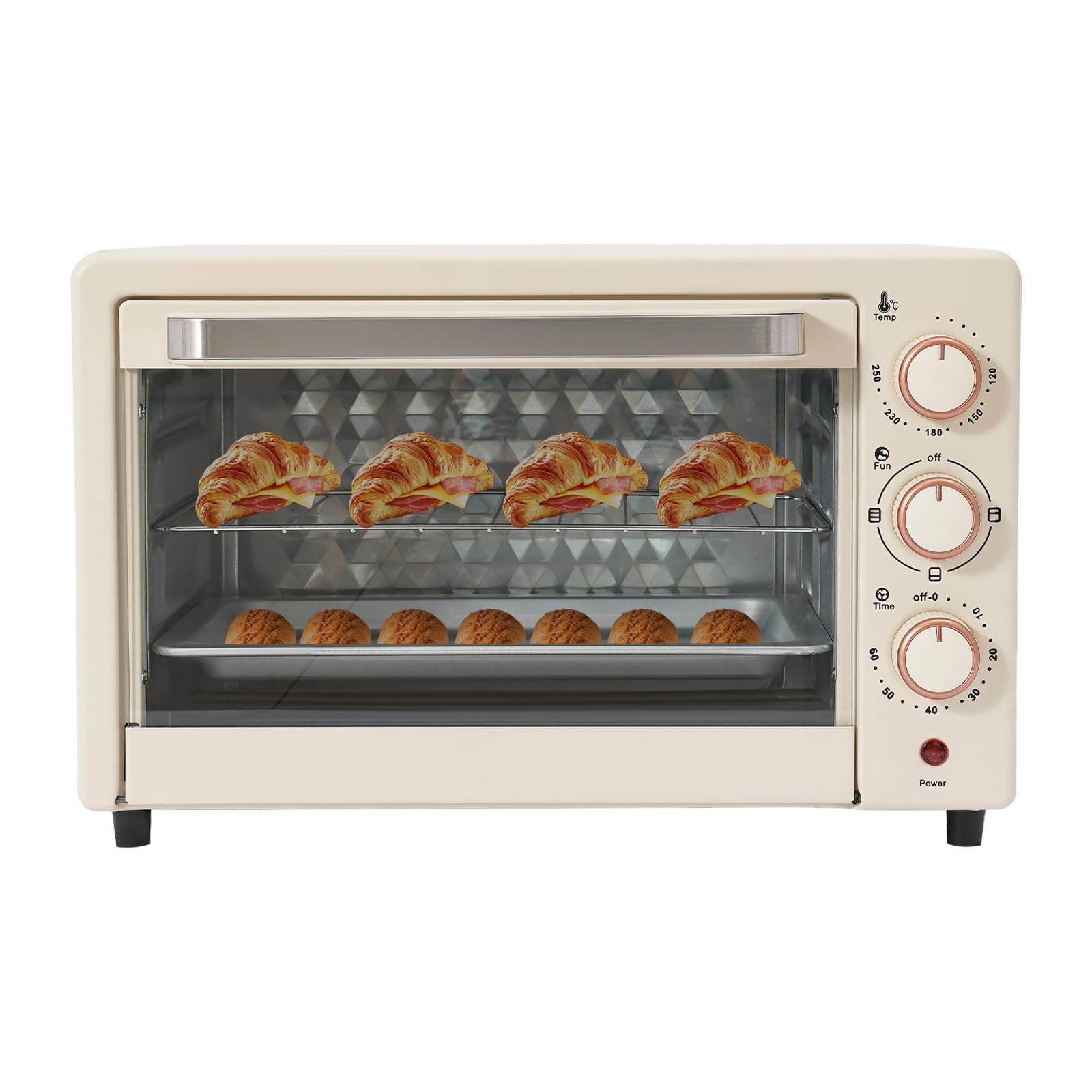 Horno eléctrico 22L minihorno con temperatura ajustable temporizador 60 minutos aire caliente versátil