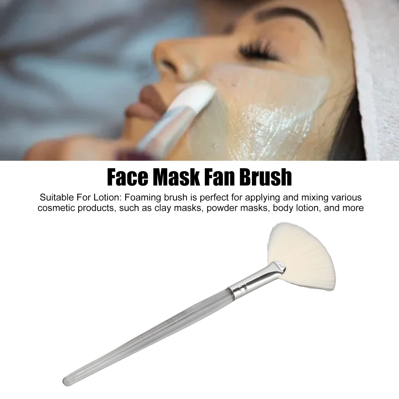 Ymiko Gentle Face Mask Fan Brush for Easy Clean, Excellent Coverage for Skincare Routine