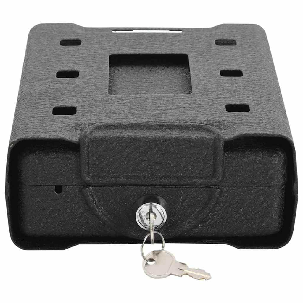 Cassaforte per auto, in acciaio, nero, 22 x 16 x 7 cm, con serratura, per oggetti di valore, contanti, gioielli in auto, chiavi, protezione antifurto