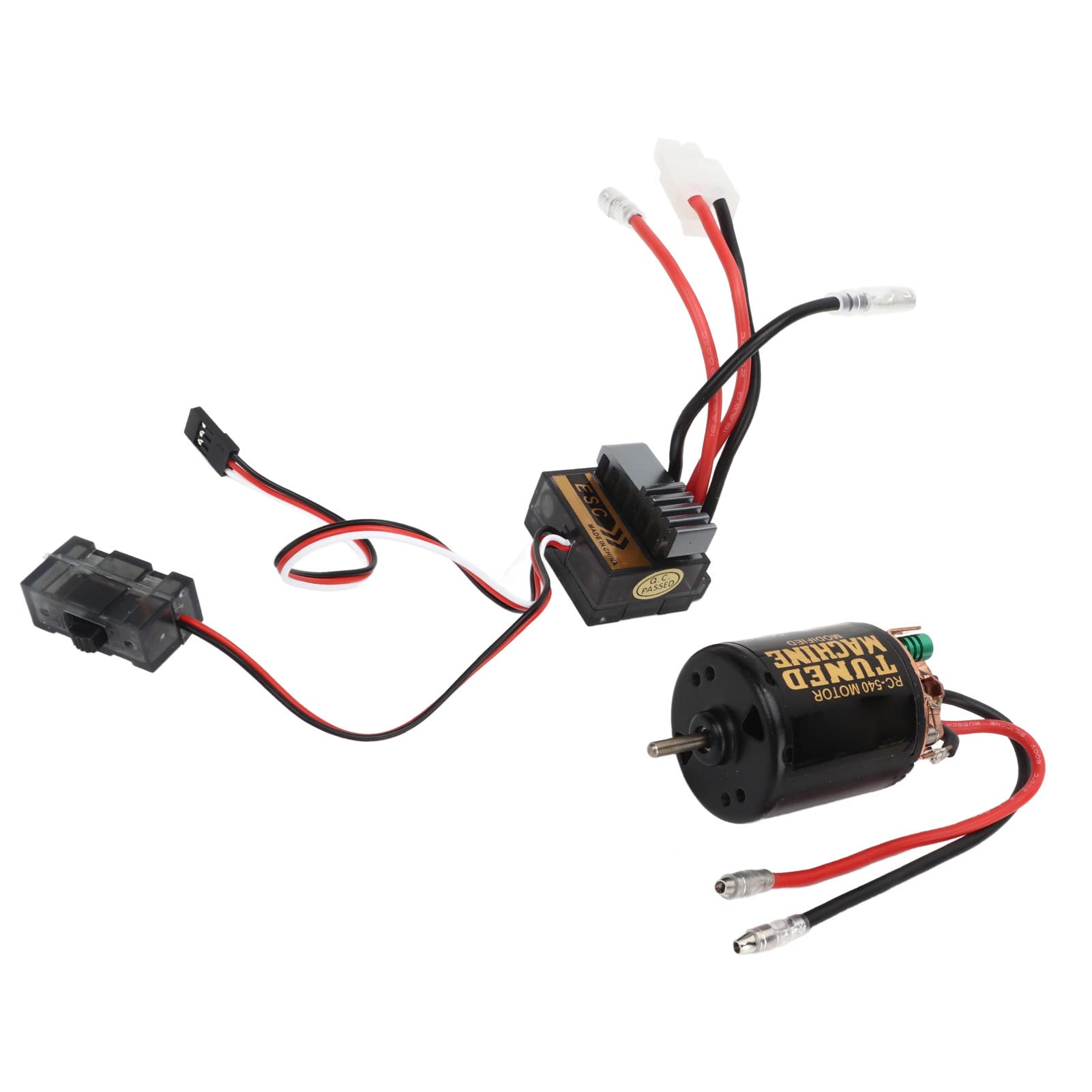 Motor de cepillo RC, gran torsión, bajo ruido, protección múltiple, motor de cepillo RC, kit ESC para barcos teledirigidos (35T)