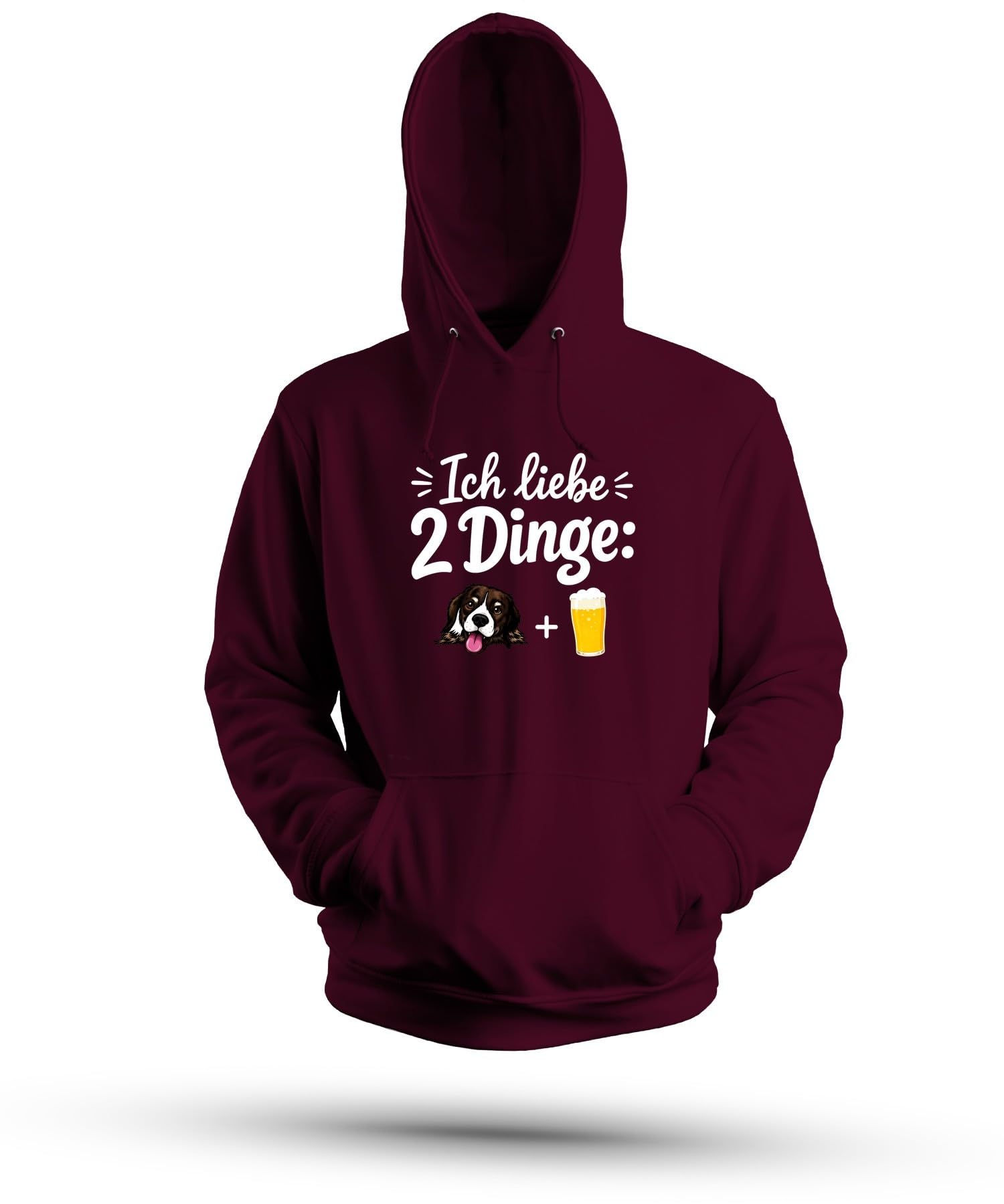 Ich Liebe 2 Dinge Dog Bier Statement Hoodie