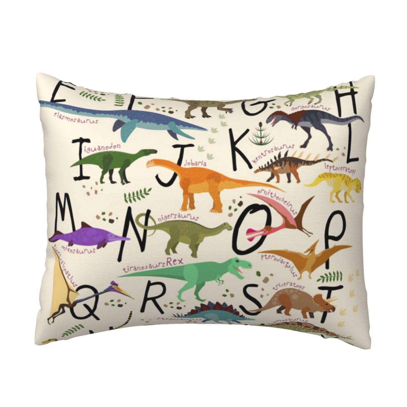 GSGCSBYMLG Stylish Learning Alphabets with Dinosaurs printed Pillow Case 20x26in Cushion Cover